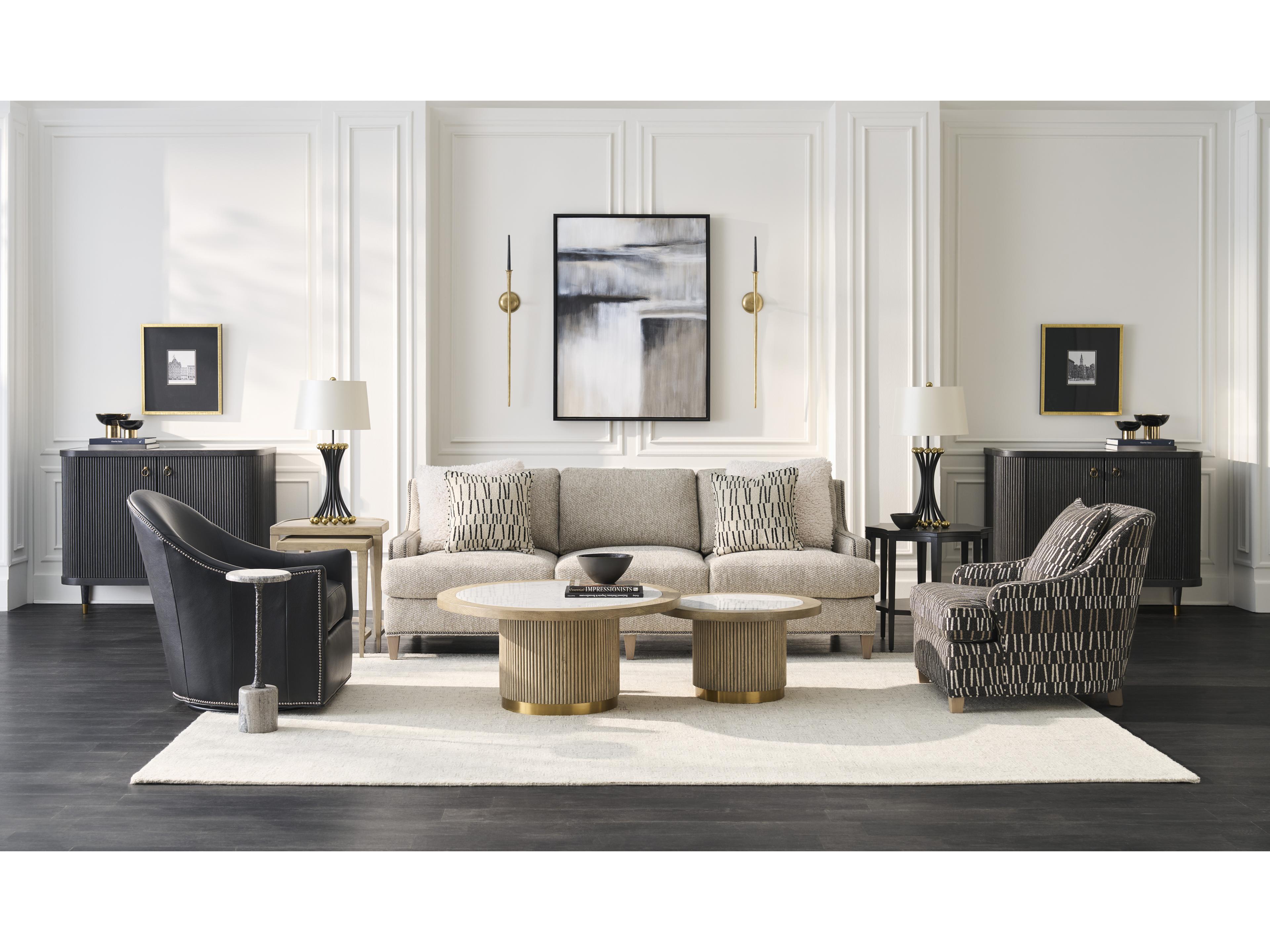 Fairfield Chair Everett Round Marble Coffee Table