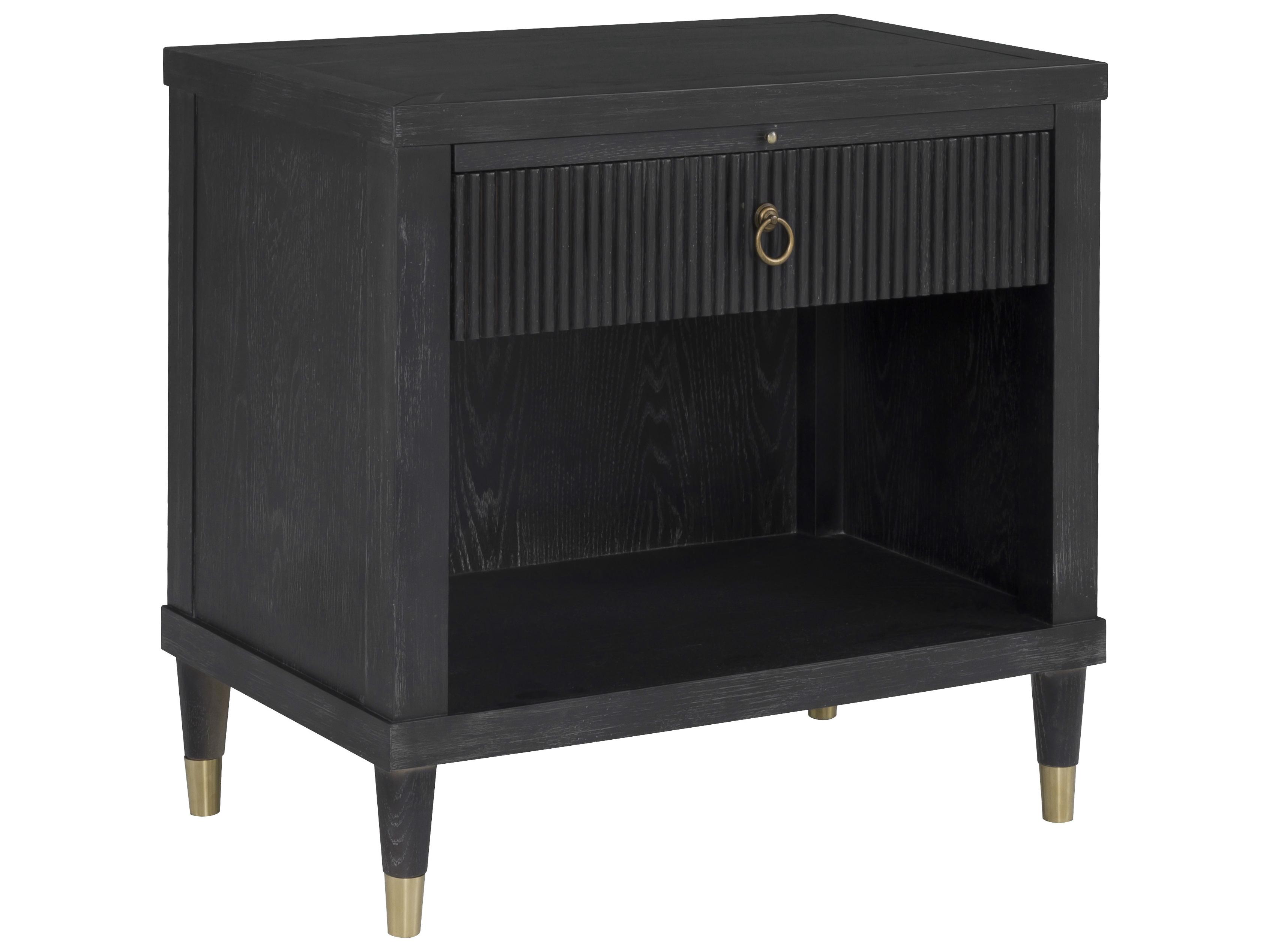 Fairfield Chair Everett 1-Drawer Black Oak Wood Nightstand