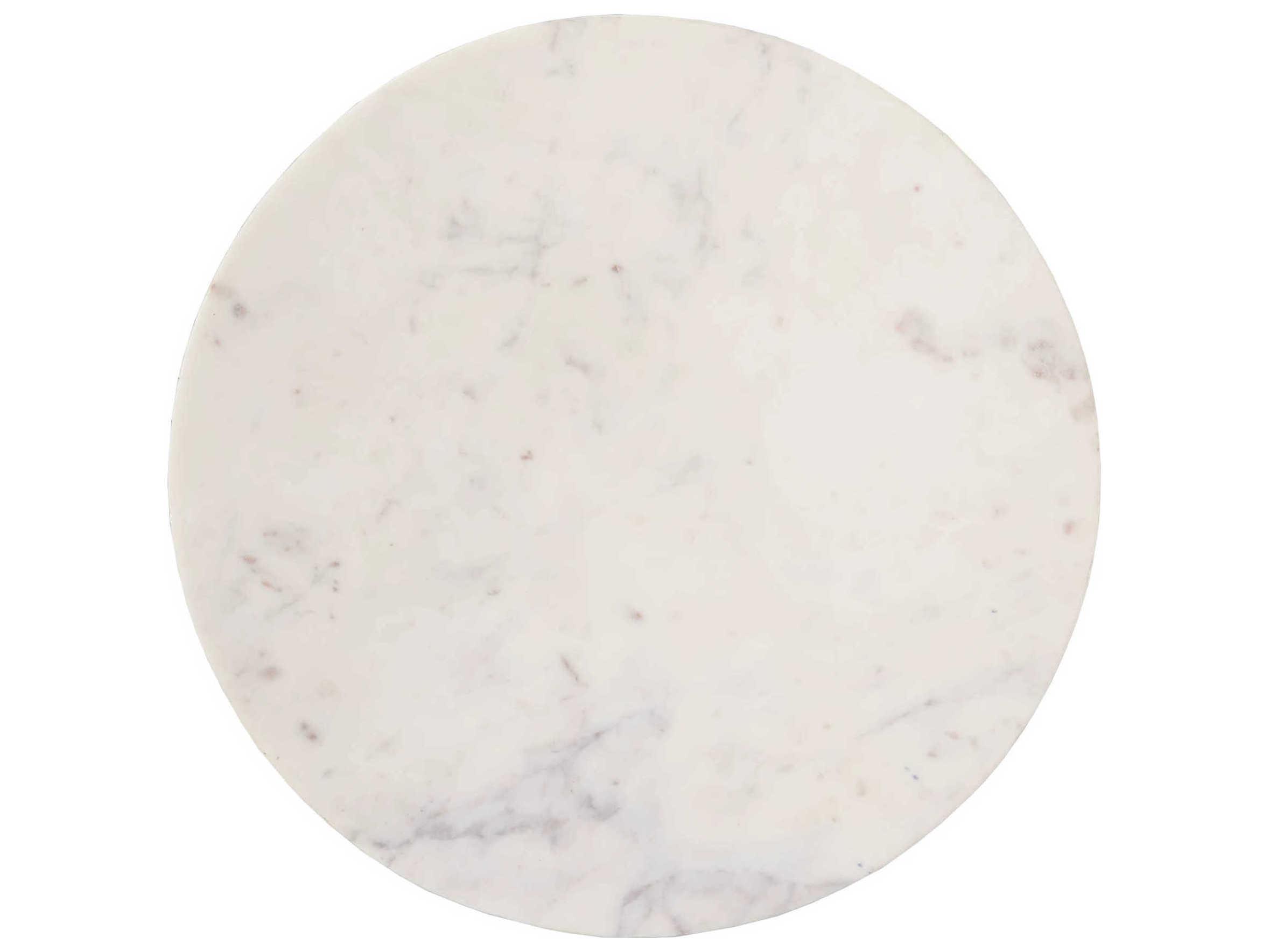 Fairfield Chair Sundries Round Marble Carrara Marbel Gold End Table