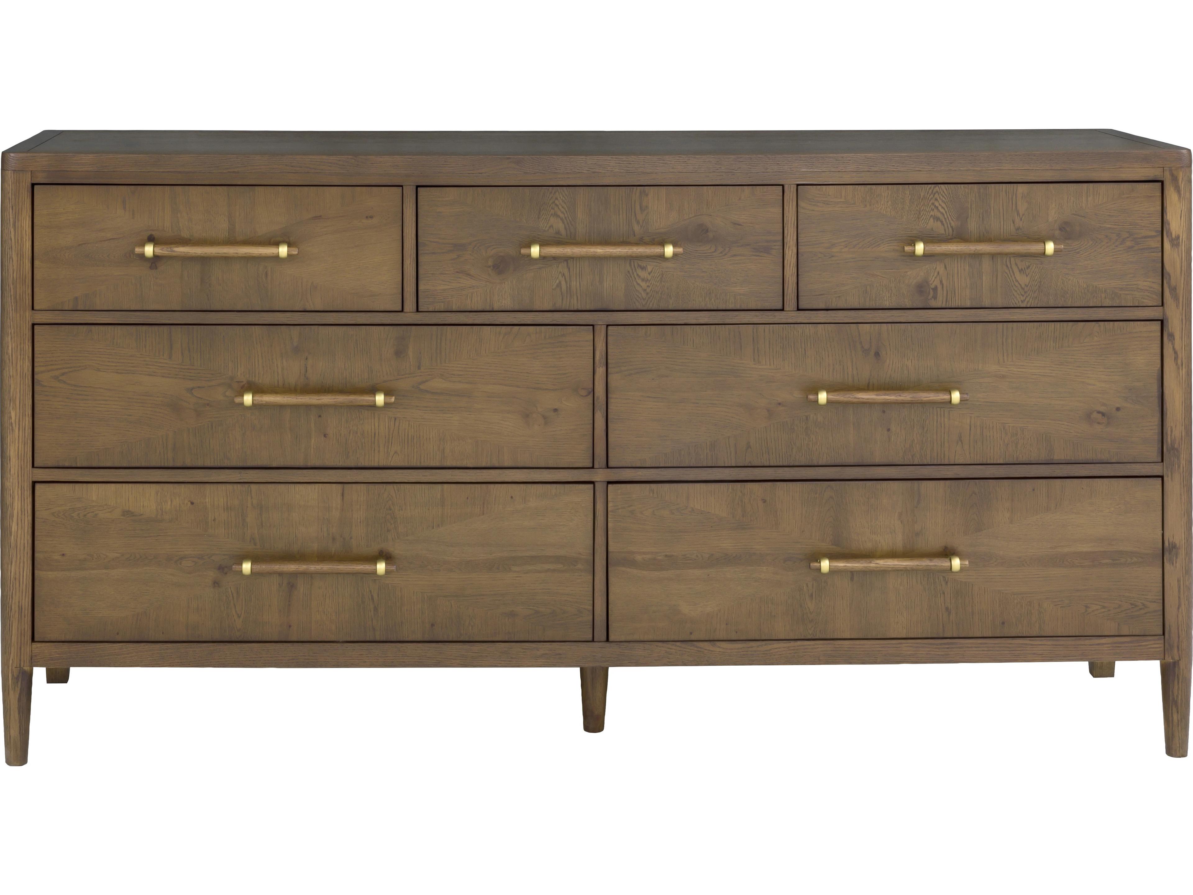 Fairfield Chair Maxwell 7-Drawers Brown Oak Wood Double Dresser