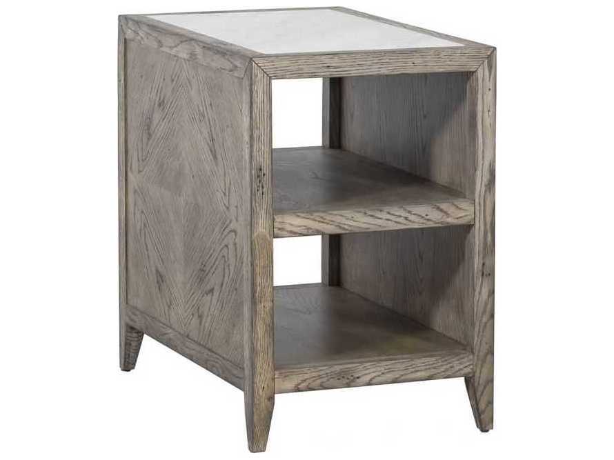 Fairfield Chair Arcadian Rectangular Marble Burnished Oak End Table