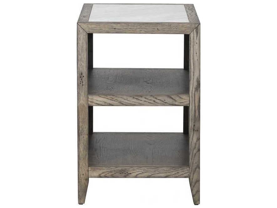 Fairfield Chair Arcadian Rectangular Marble Burnished Oak End Table