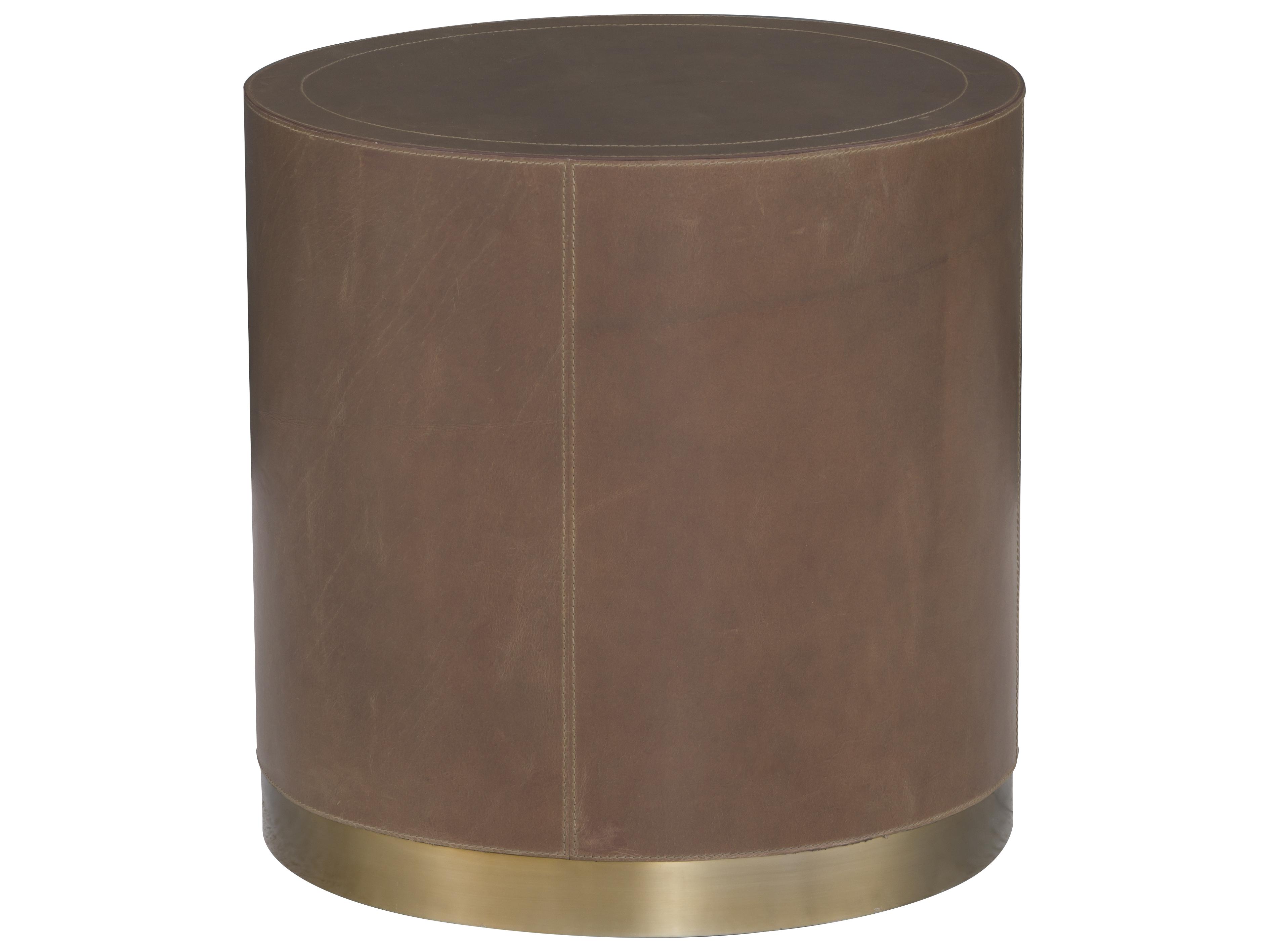 Fairfield Chair Dimitri Round Faux Leather End Table