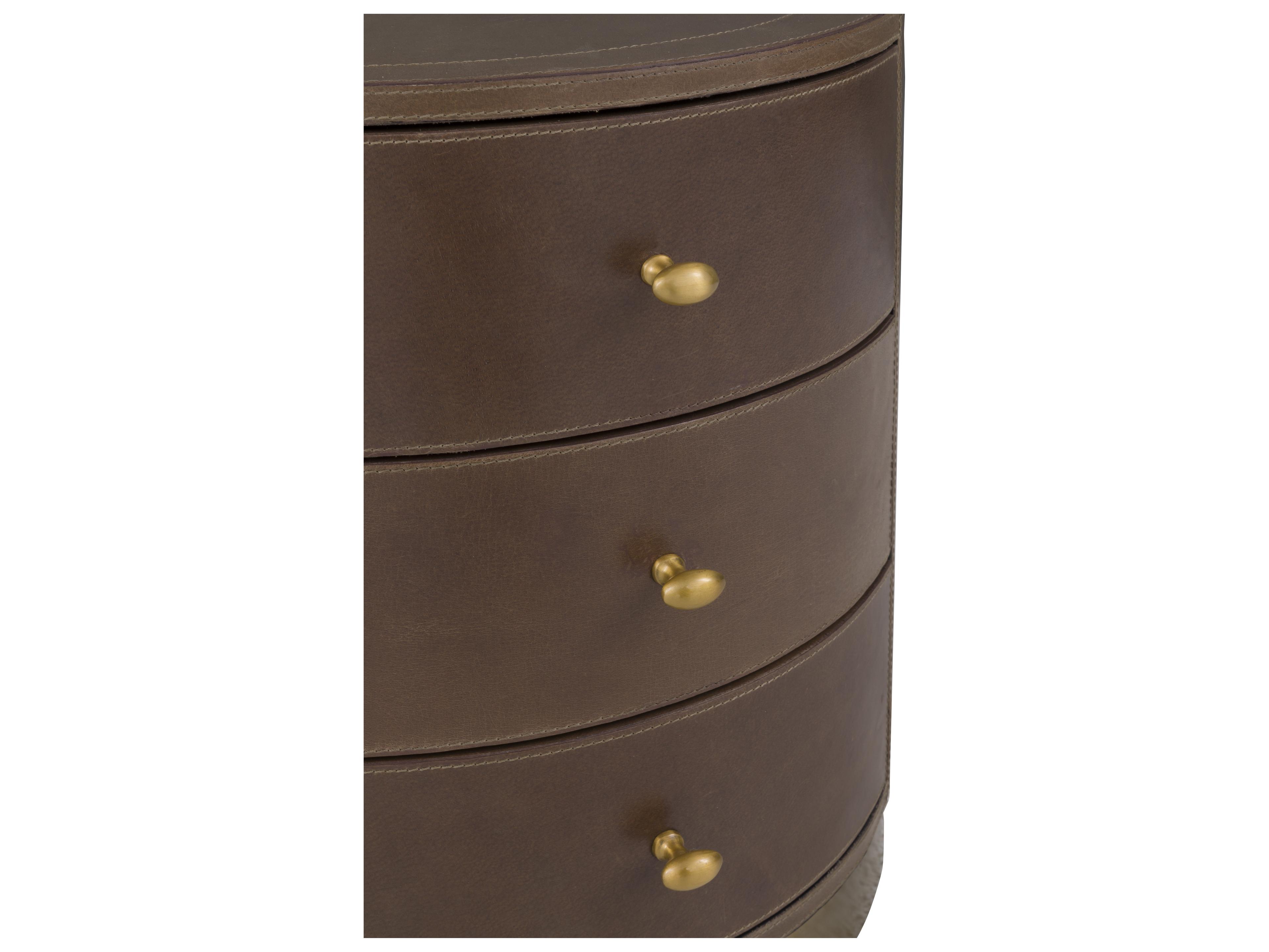 Fairfield Chair Dimitri Round Faux Leather End Table