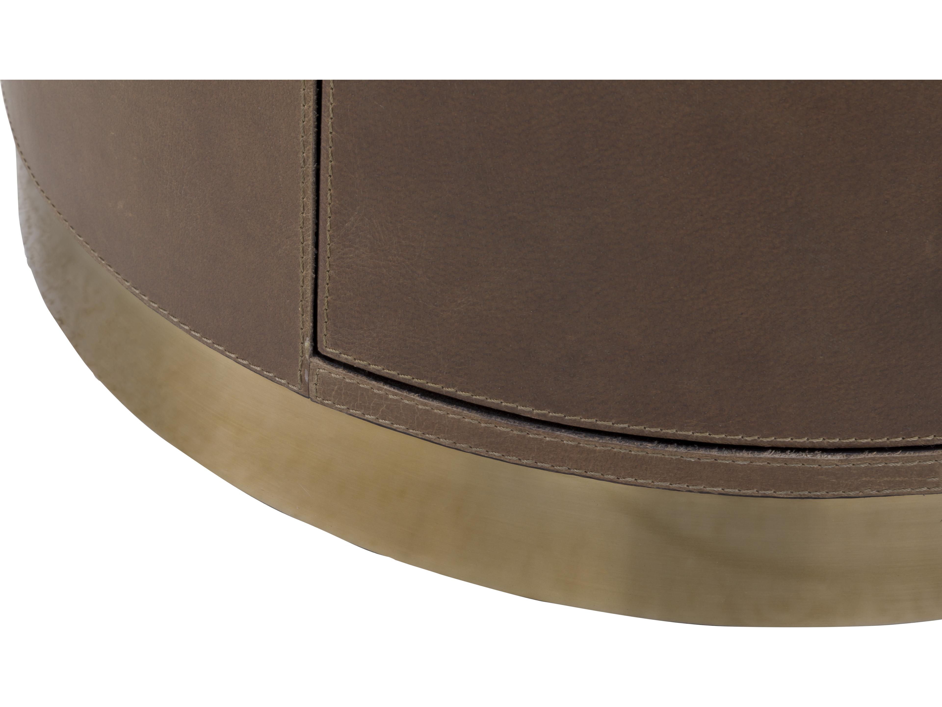 Fairfield Chair Dimitri Round Faux Leather End Table