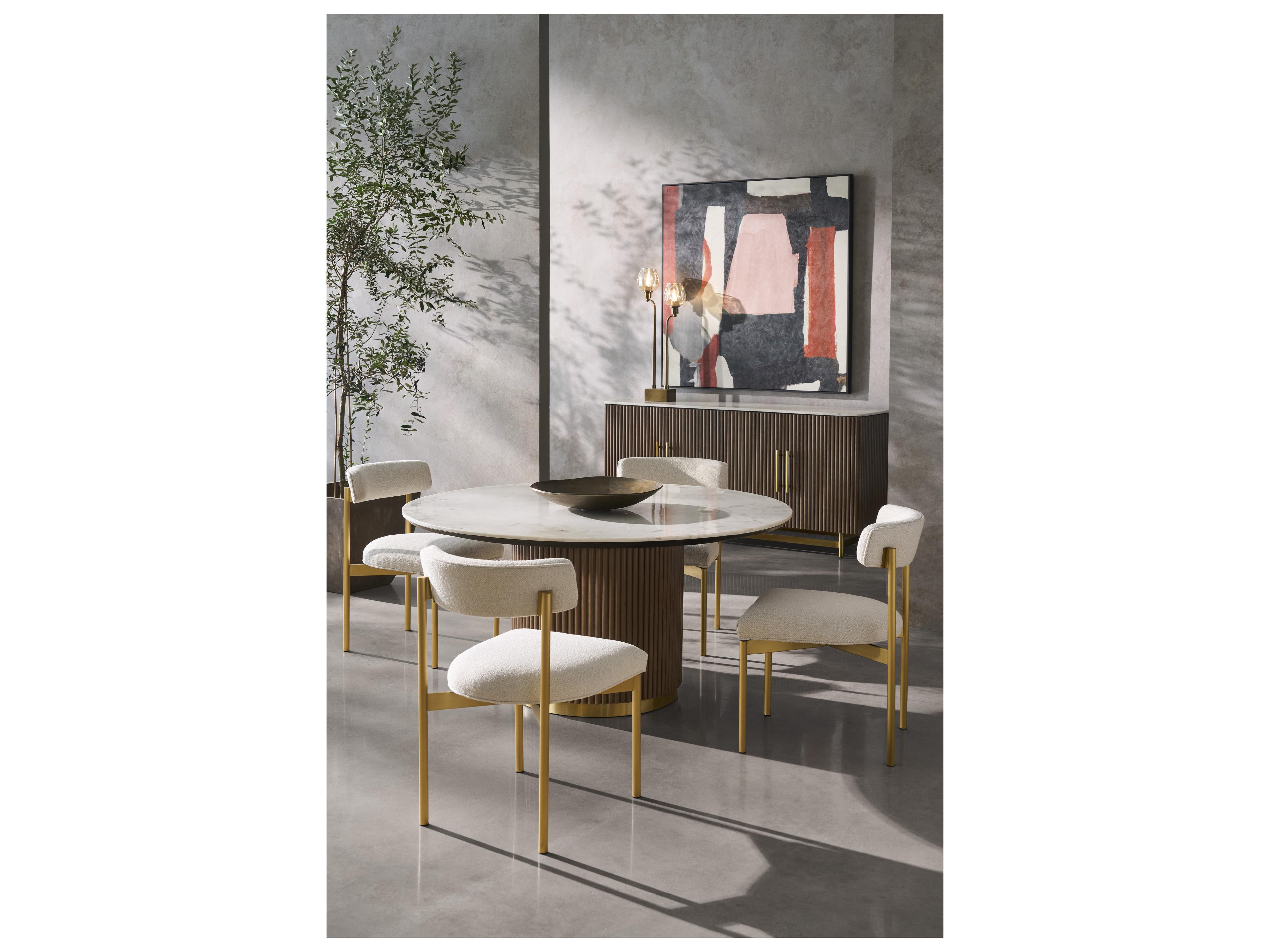Fairfield Chair Dimitri Round Marble Dining Table