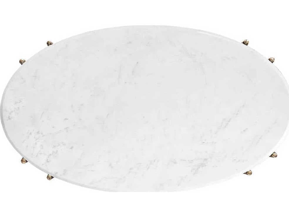 Fairfield Chair Monier Oval Stone Antique Gold Coffee Table