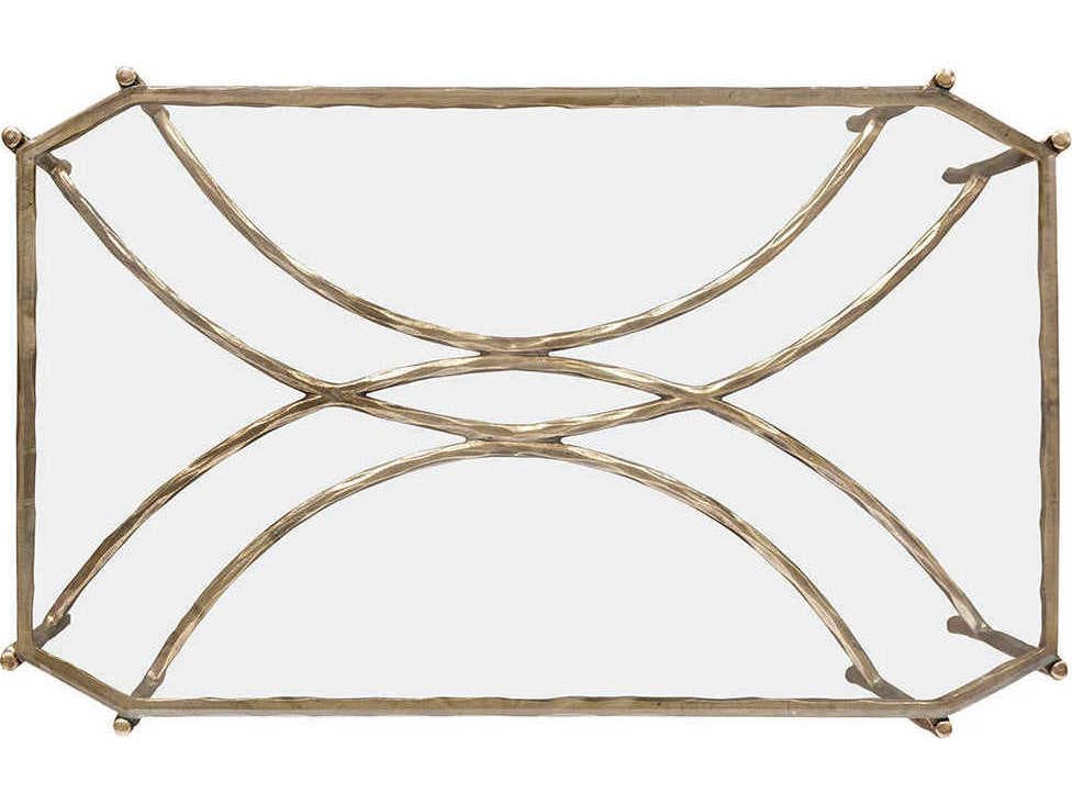 Fairfield Chair Monier Rectangular Glass Antique Gold Coffee Table