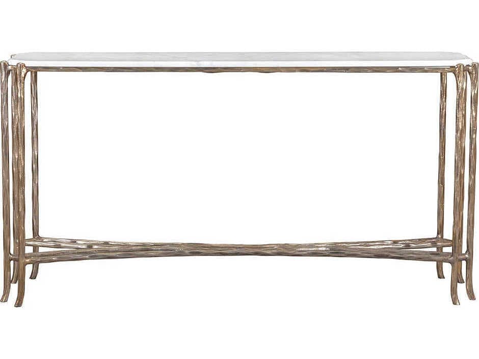 Fairfield Chair Monier Rectangular Stone Antique Gold Console Table