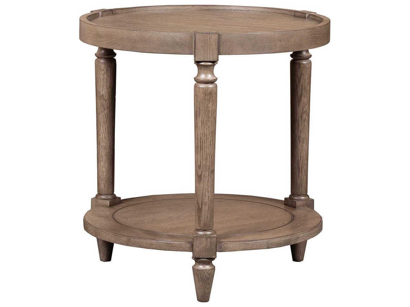 Fairfield Chair Monogram Round Wood French Oak End Table