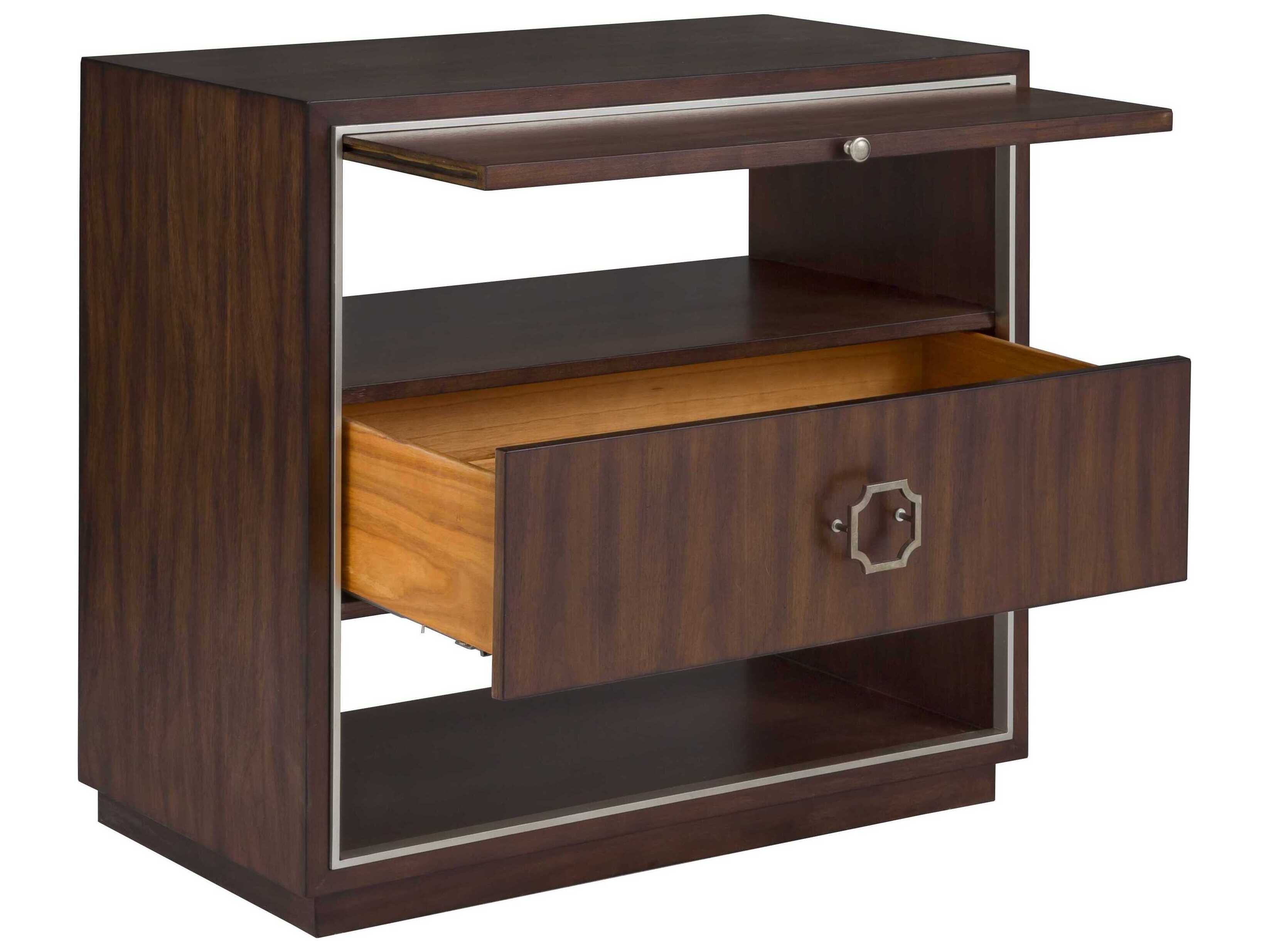 Fairfield Chair West Camden 1-Drawer Brown Walnut Wood Nightstand