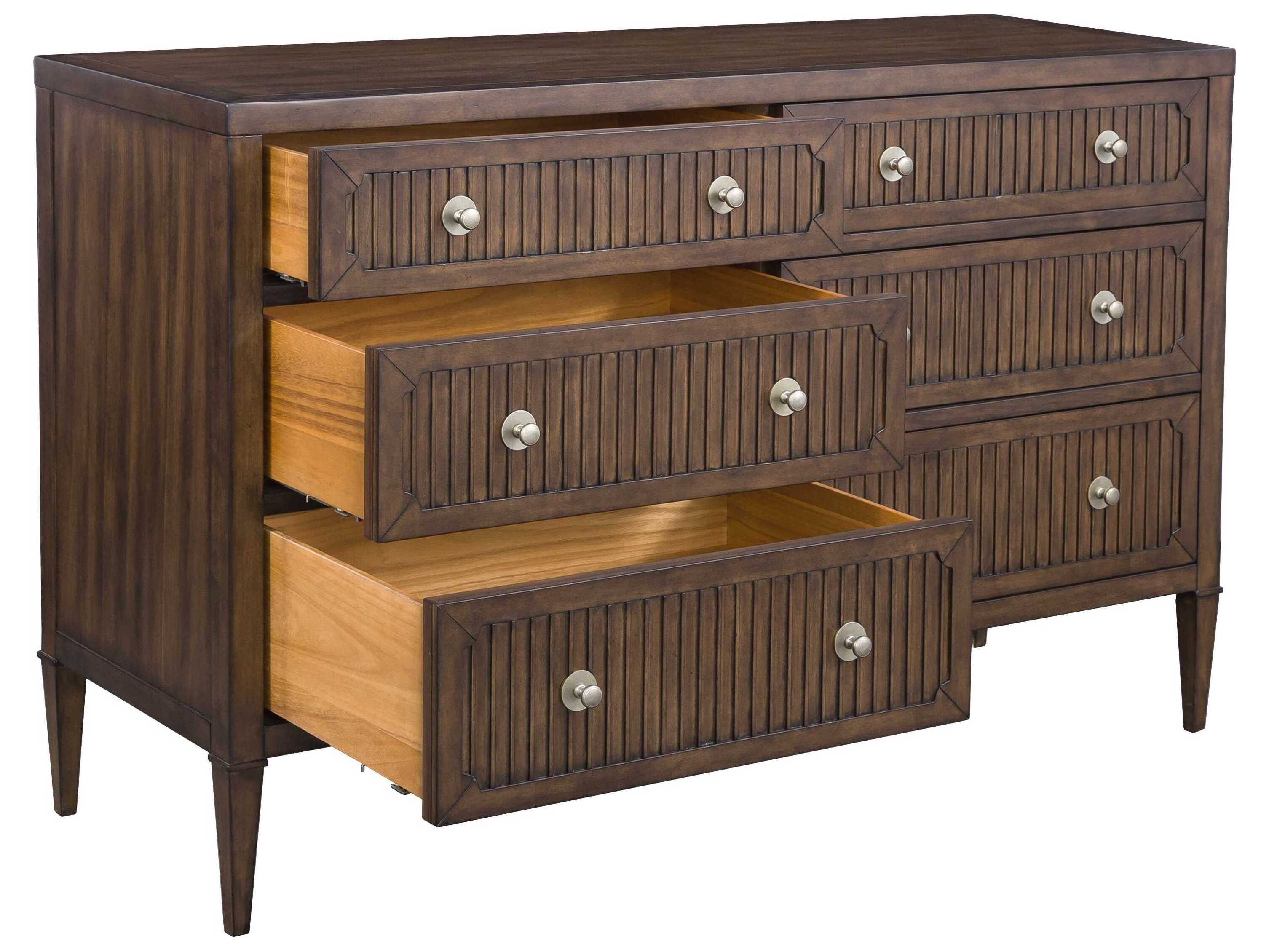 Fairfield Chair West Camden 6-Drawers Brown Walnut Wood Double Dresser