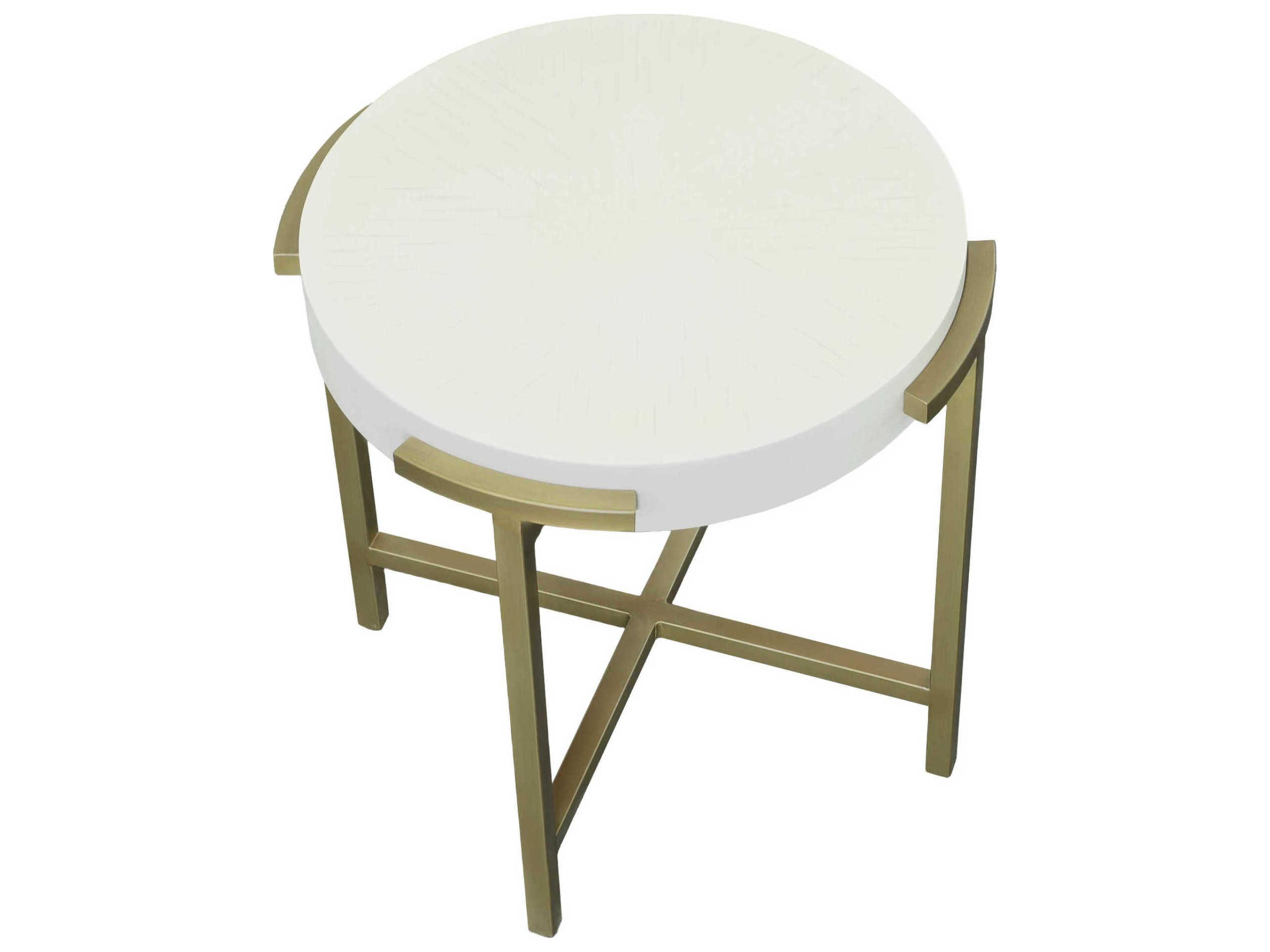 Fairfield Chair East Camden Round Marble Pearl End Table