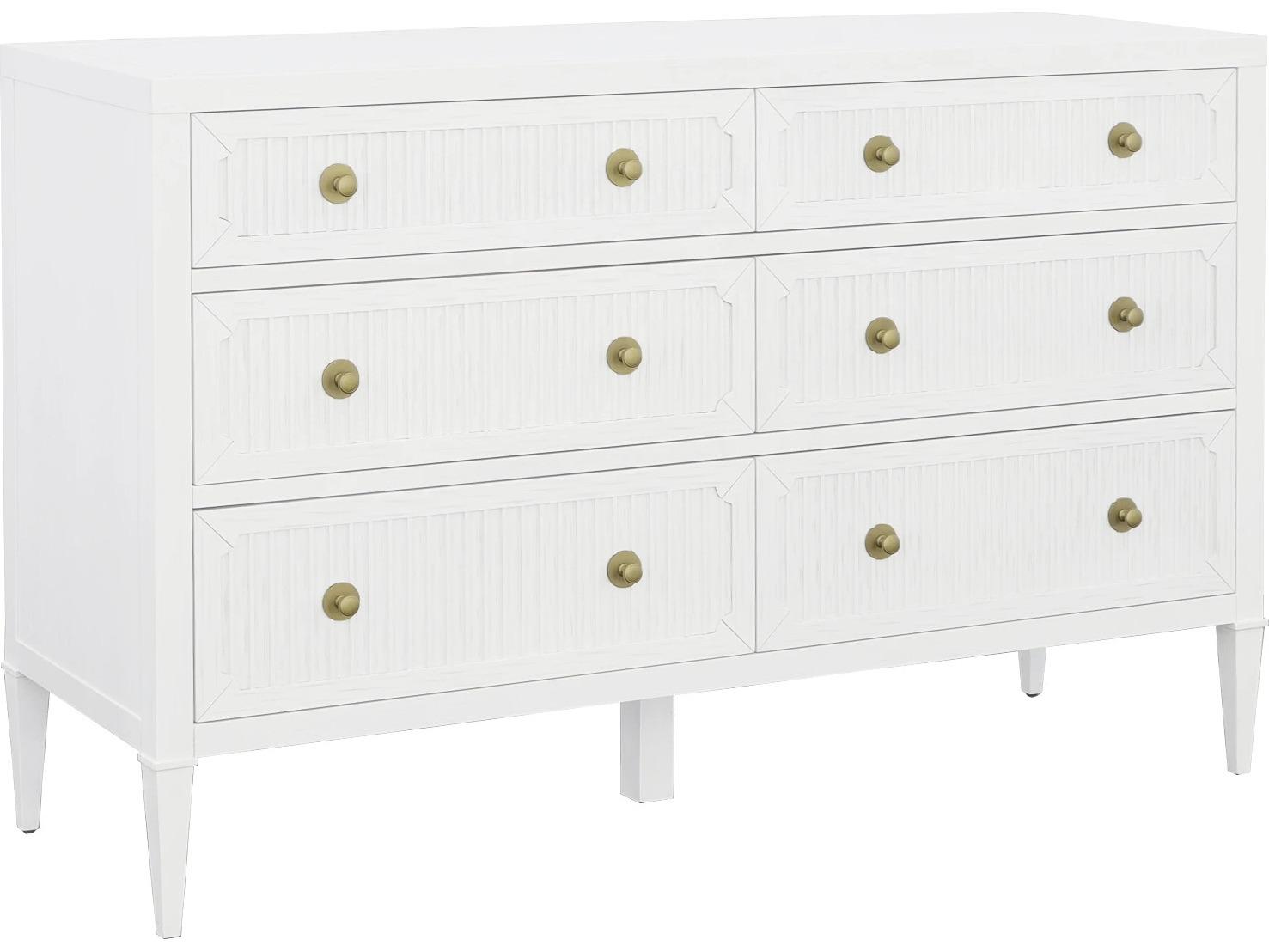 Fairfield Chair East Camden 6-Drawers White Poplar Wood Double Dresser