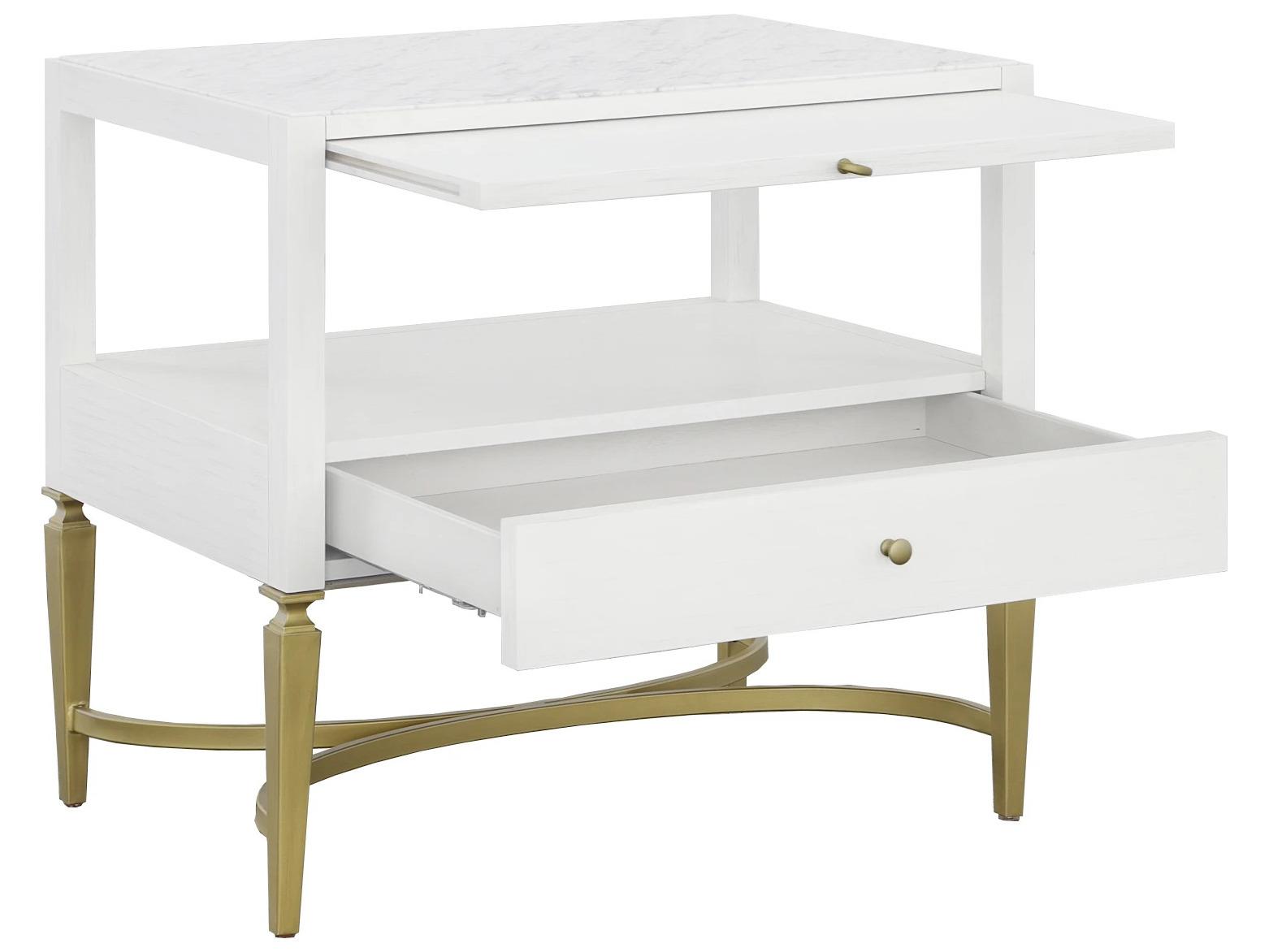 Fairfield Chair East Camden 1-Drawer White Poplar Wood Nightstand