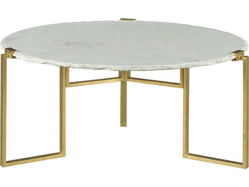 Fairfield Chair Origins Round Marble Gold Leaf Coffee Table