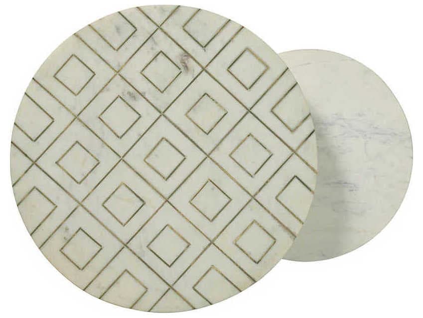 Fairfield Chair Soulful Textures Round Marble Aged Bronze End Table