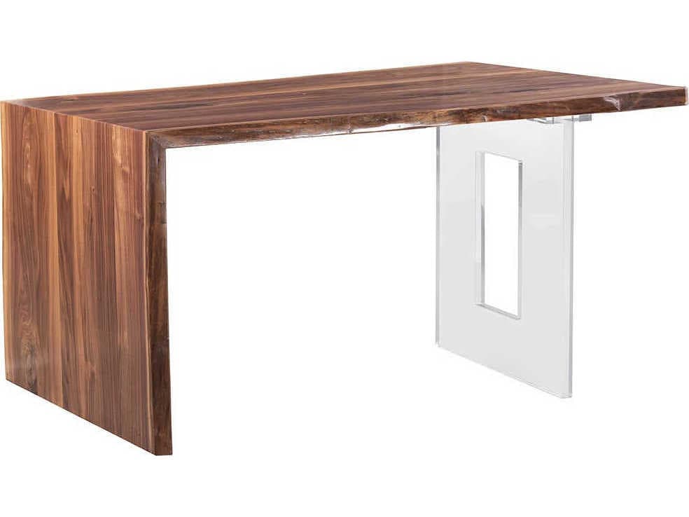 Fairfield Chair Live Edge Natural Clear Walnut Wood Computer Desk