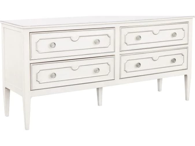 Fairfield Chair Monogram 4-Drawers White Walnut Wood Double Dresser