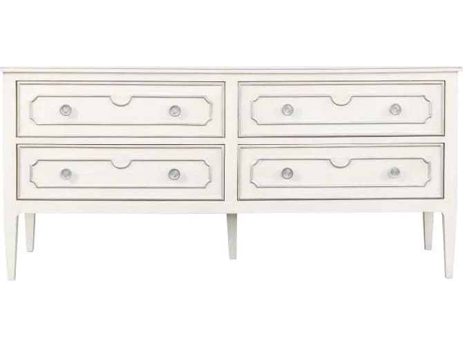 Fairfield Chair Monogram 4-Drawers White Walnut Wood Double Dresser
