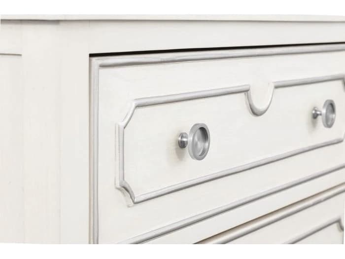 Fairfield Chair Monogram 4-Drawers White Walnut Wood Double Dresser