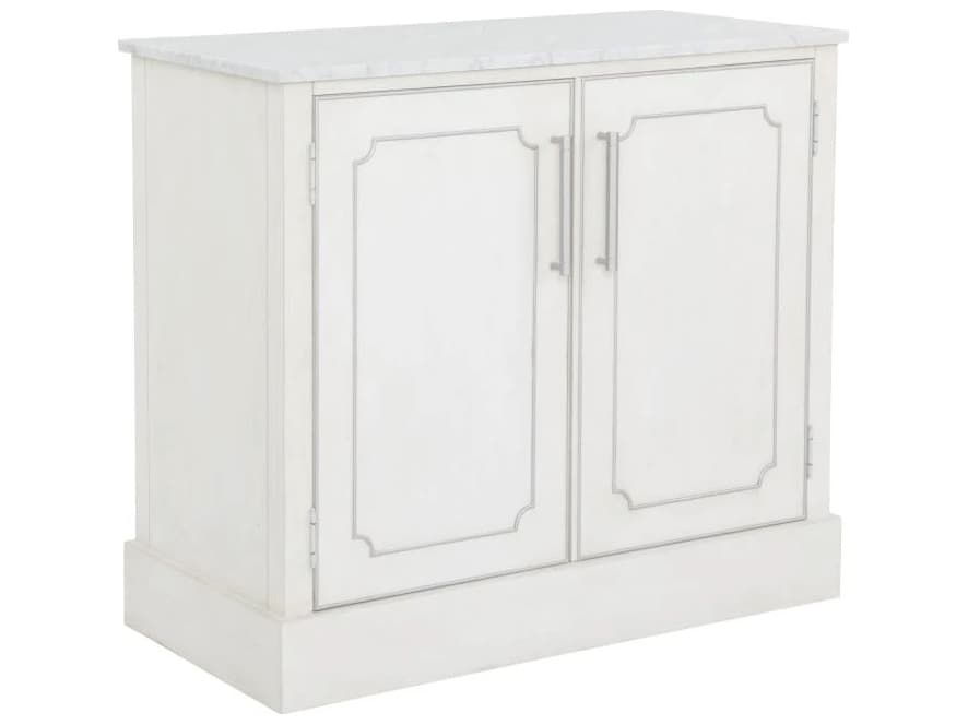 Fairfield Chair Monogram White Rubberwood Bar Cabinet