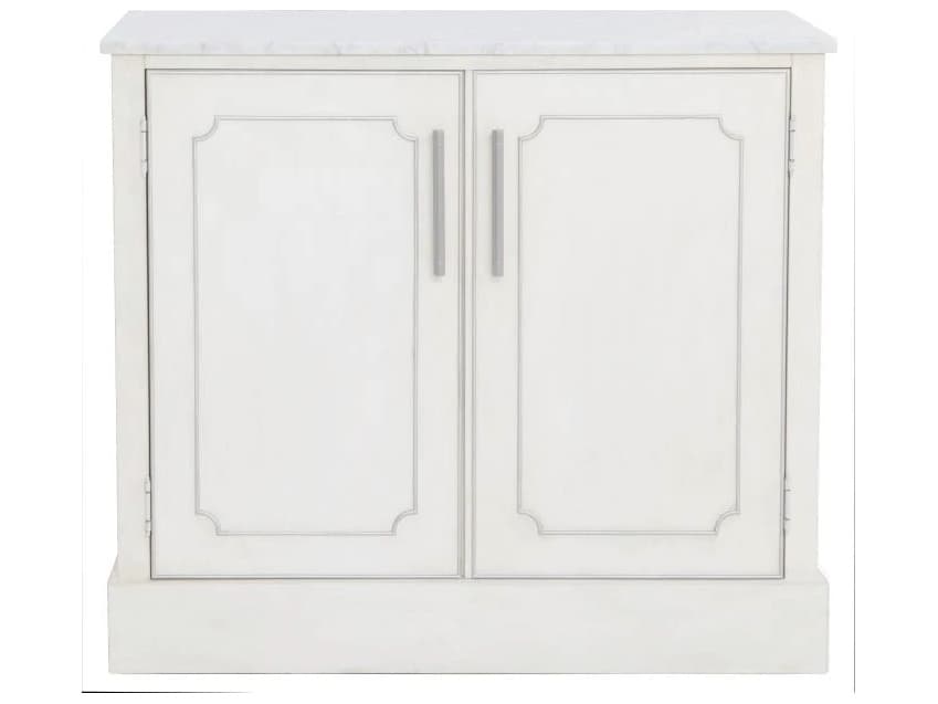 Fairfield Chair Monogram White Rubberwood Bar Cabinet