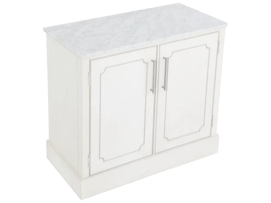 Fairfield Chair Monogram White Rubberwood Bar Cabinet