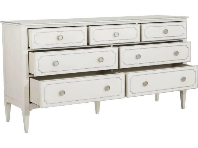 Fairfield Chair Monogram 7-Drawers White Rubberwood Double Dresser