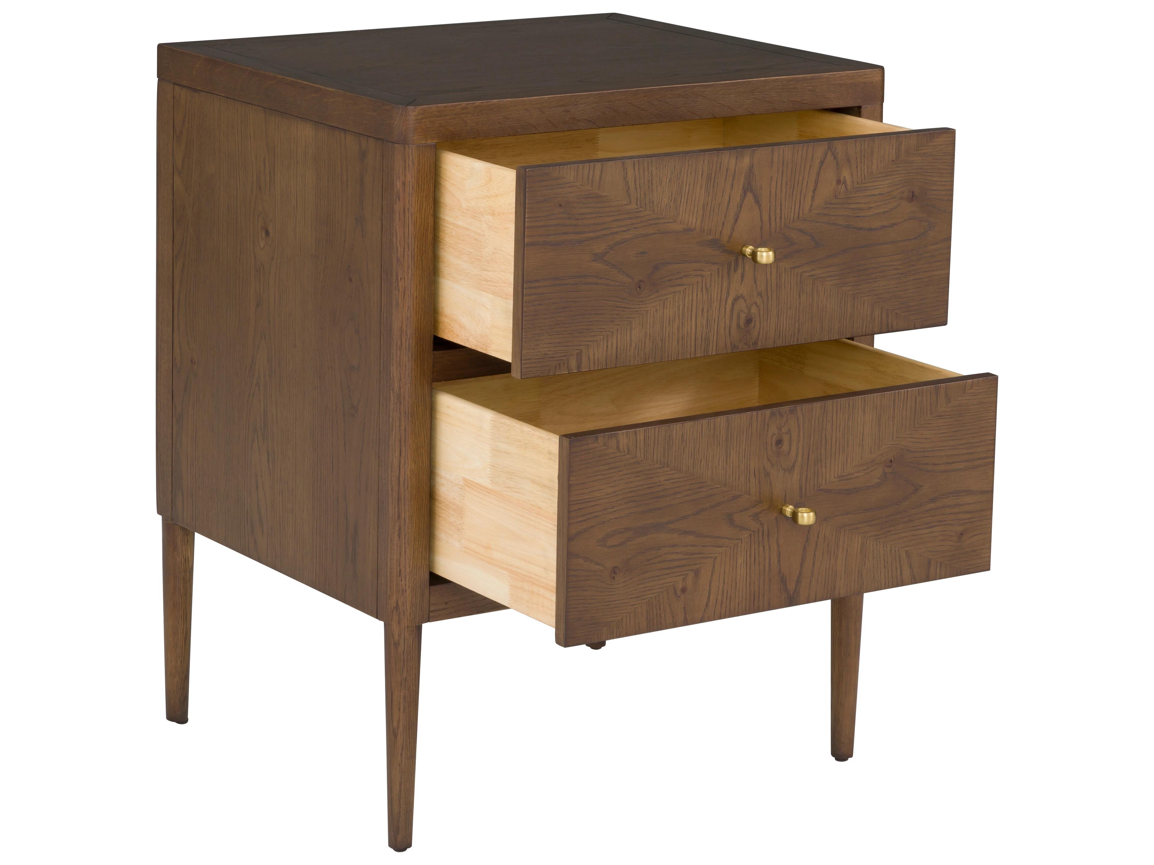 Fairfield Chair Maxwellmonogram 2-Drawers Brown Oak Wood Nightstand