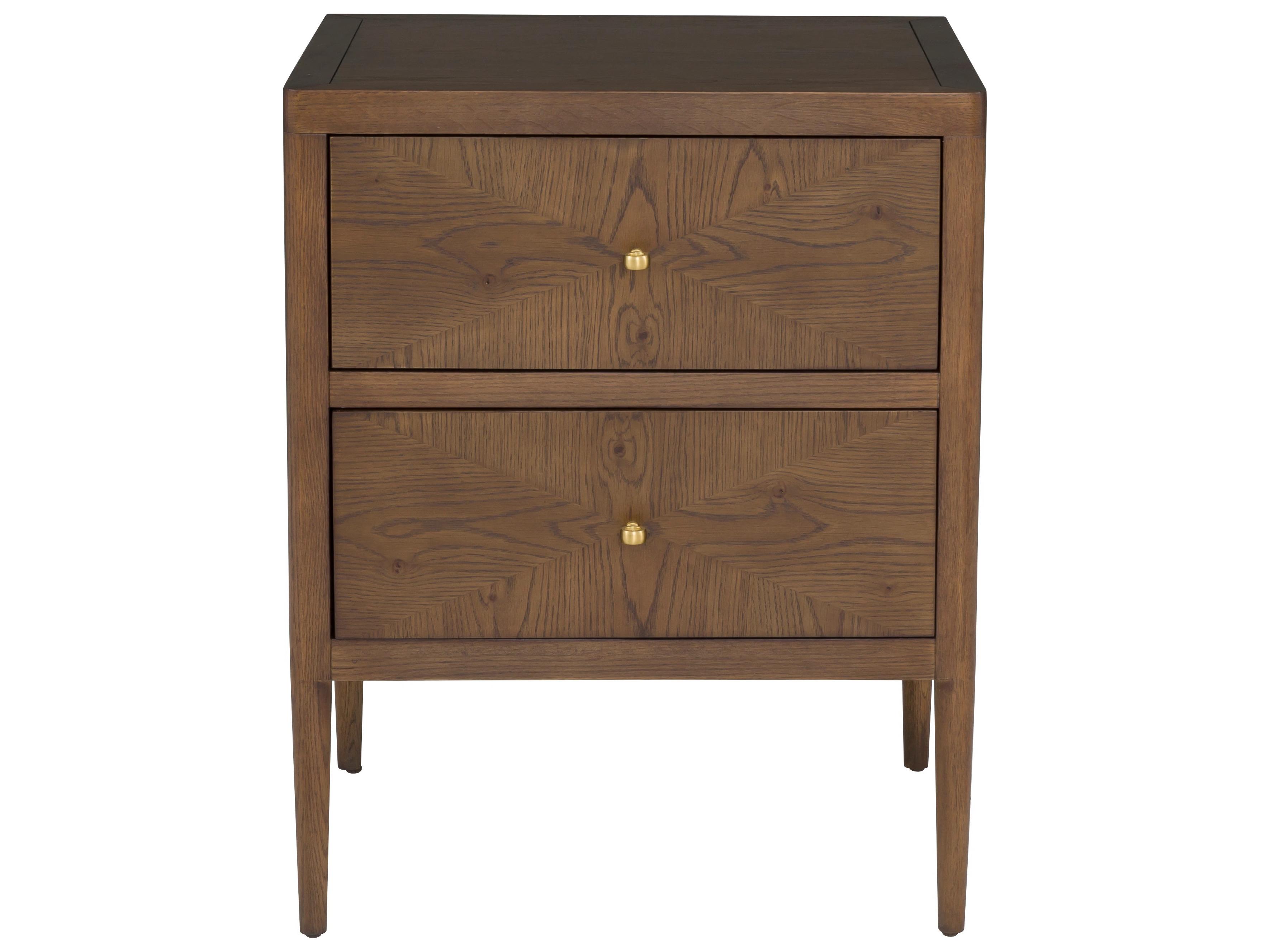 Fairfield Chair Maxwellmonogram 2-Drawers Brown Oak Wood Nightstand
