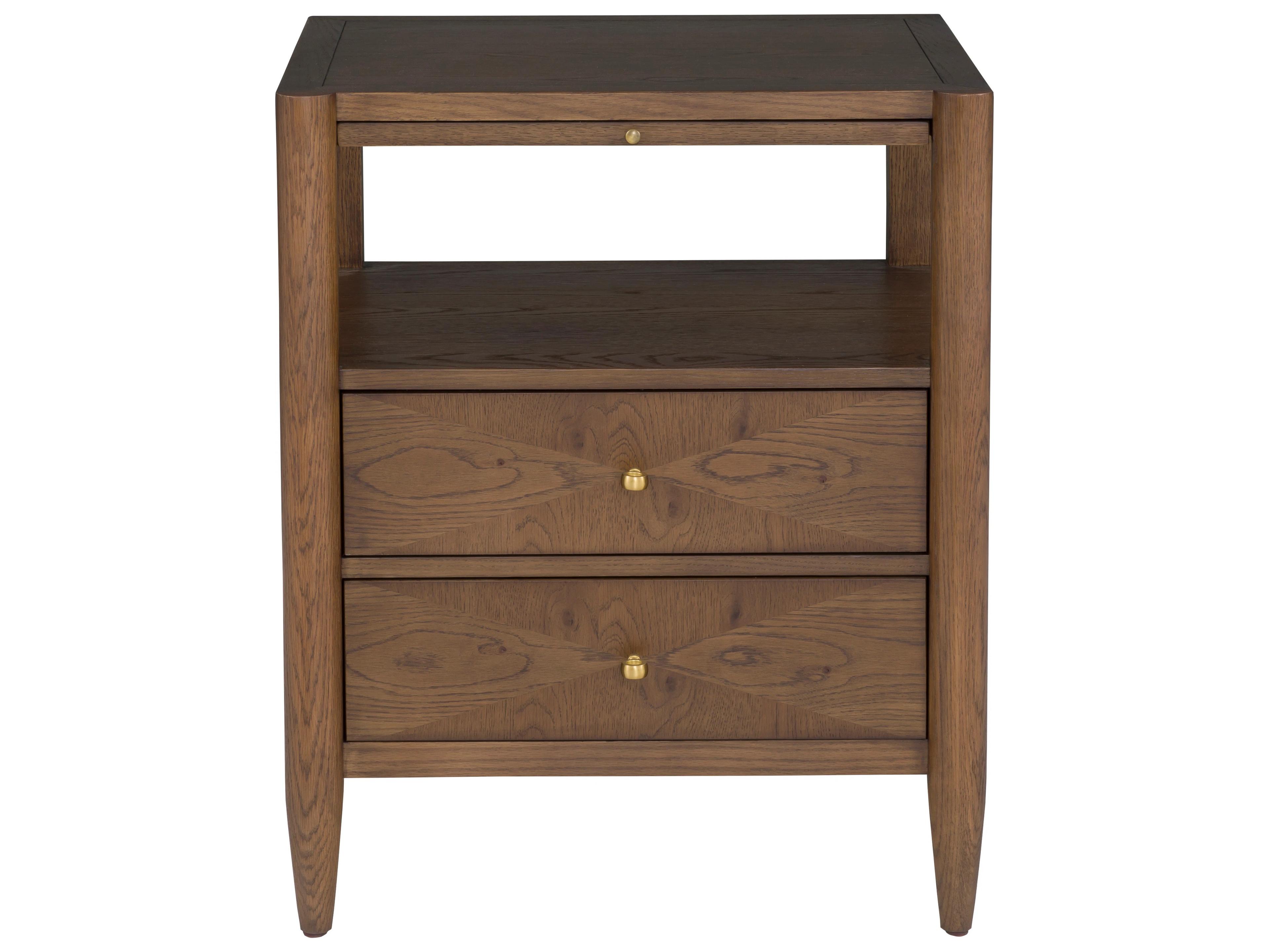 Fairfield Chair Maxwellmonogram 2-Drawers Brown Walnut Wood Nightstand