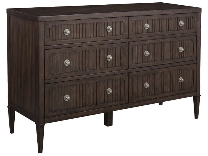 Fairfield Chair Monogram 6-Drawers Brown Walnut Wood Double Dresser