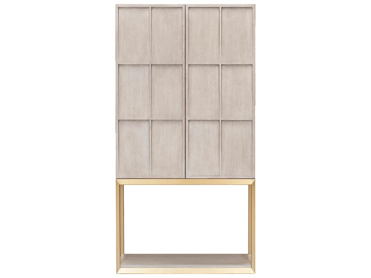 Fairfield Chair Monogram Beige Ash Wood Bar Cabinet