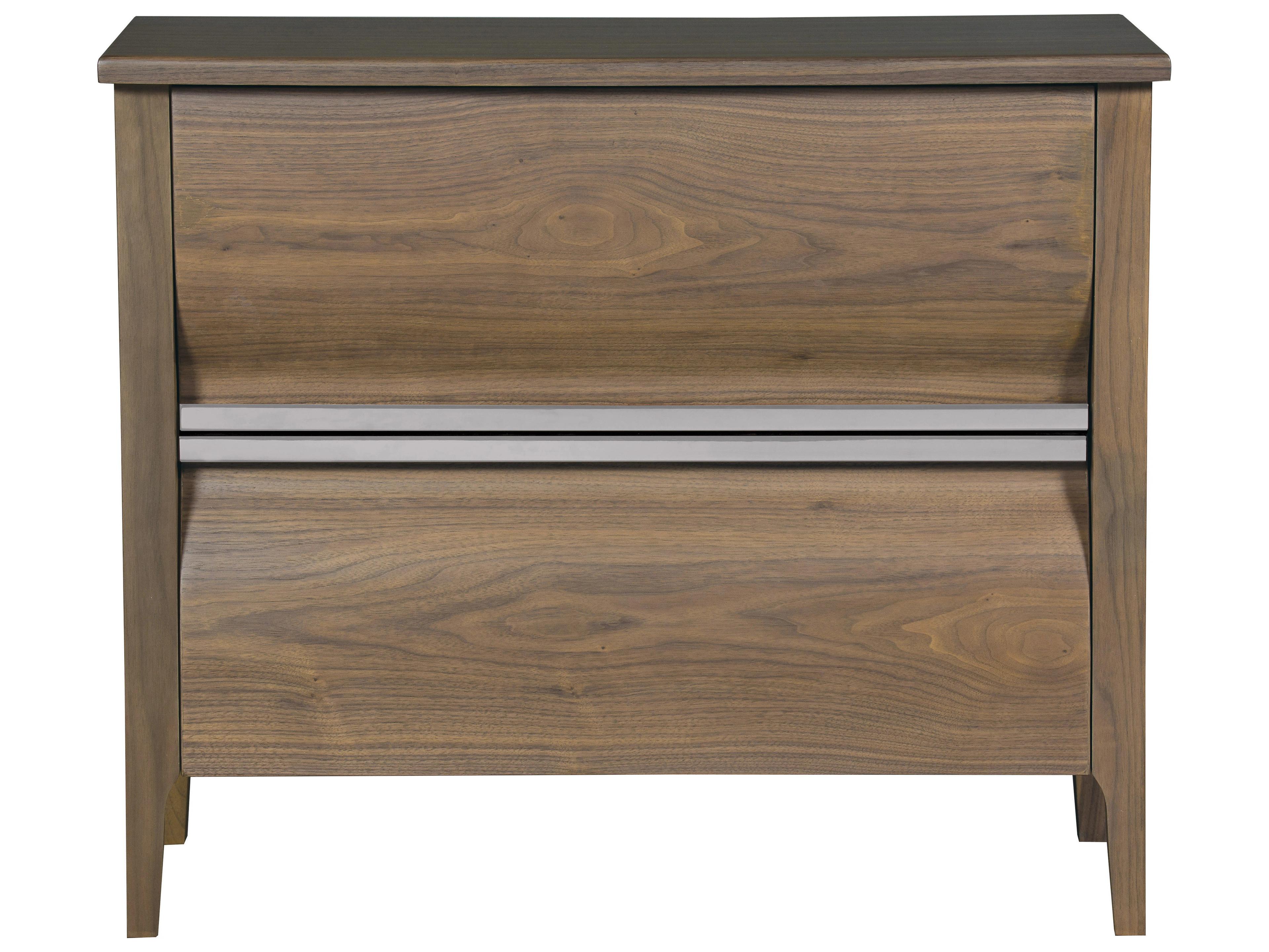 Fairfield Chair Monogram 2-Drawers Brown Walnut Wood Nightstand