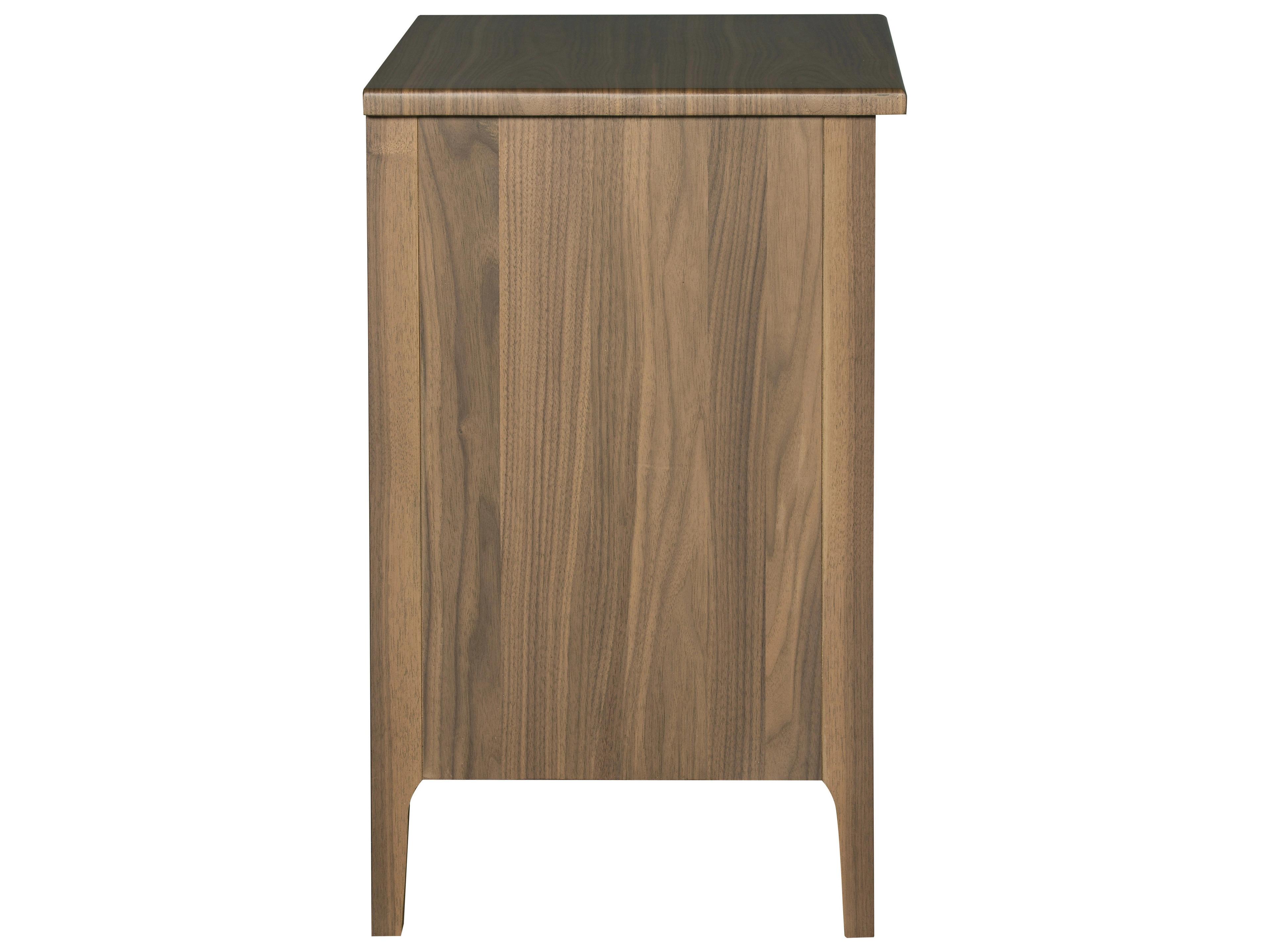 Fairfield Chair Monogram 2-Drawers Brown Walnut Wood Nightstand