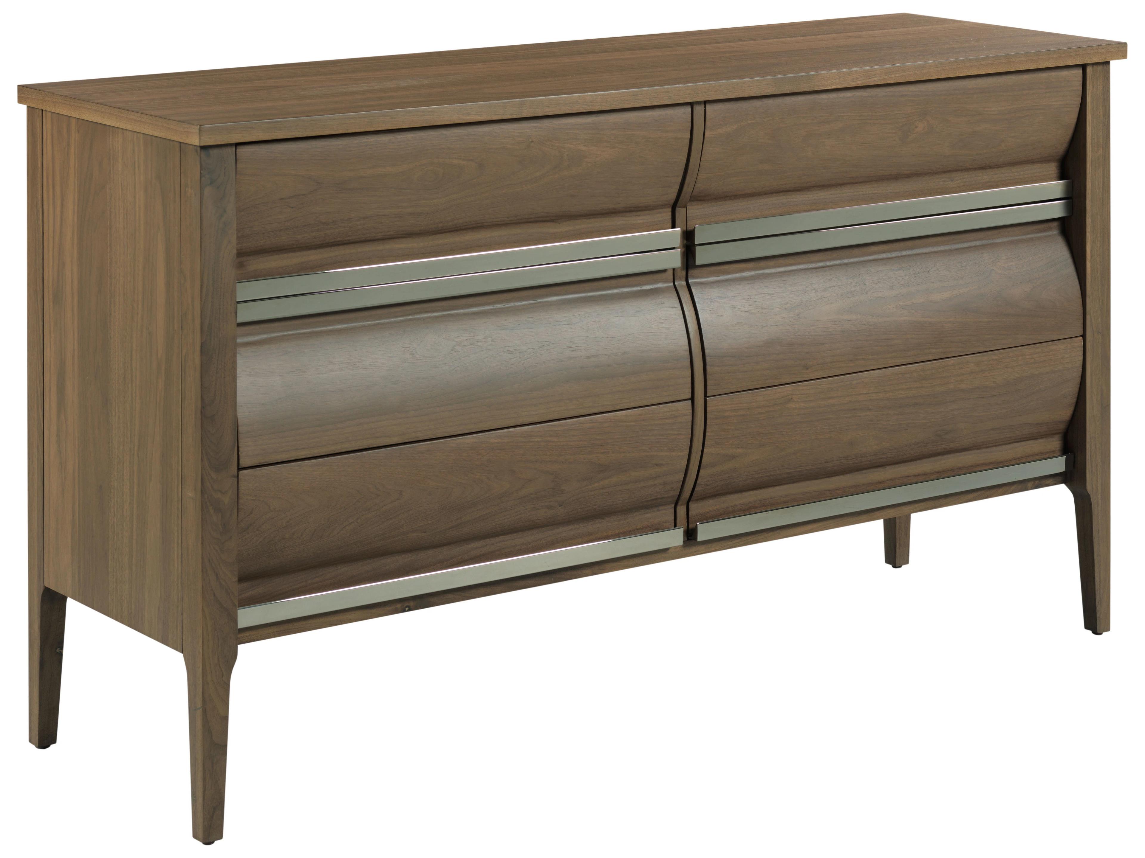 Fairfield Chair Monogram 6-Drawers Brown Walnut Wood Double Dresser