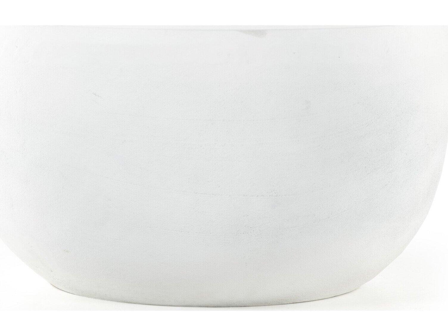 Four Hands Outdoor Marlow Matte White Cast Aluminum Round End Table