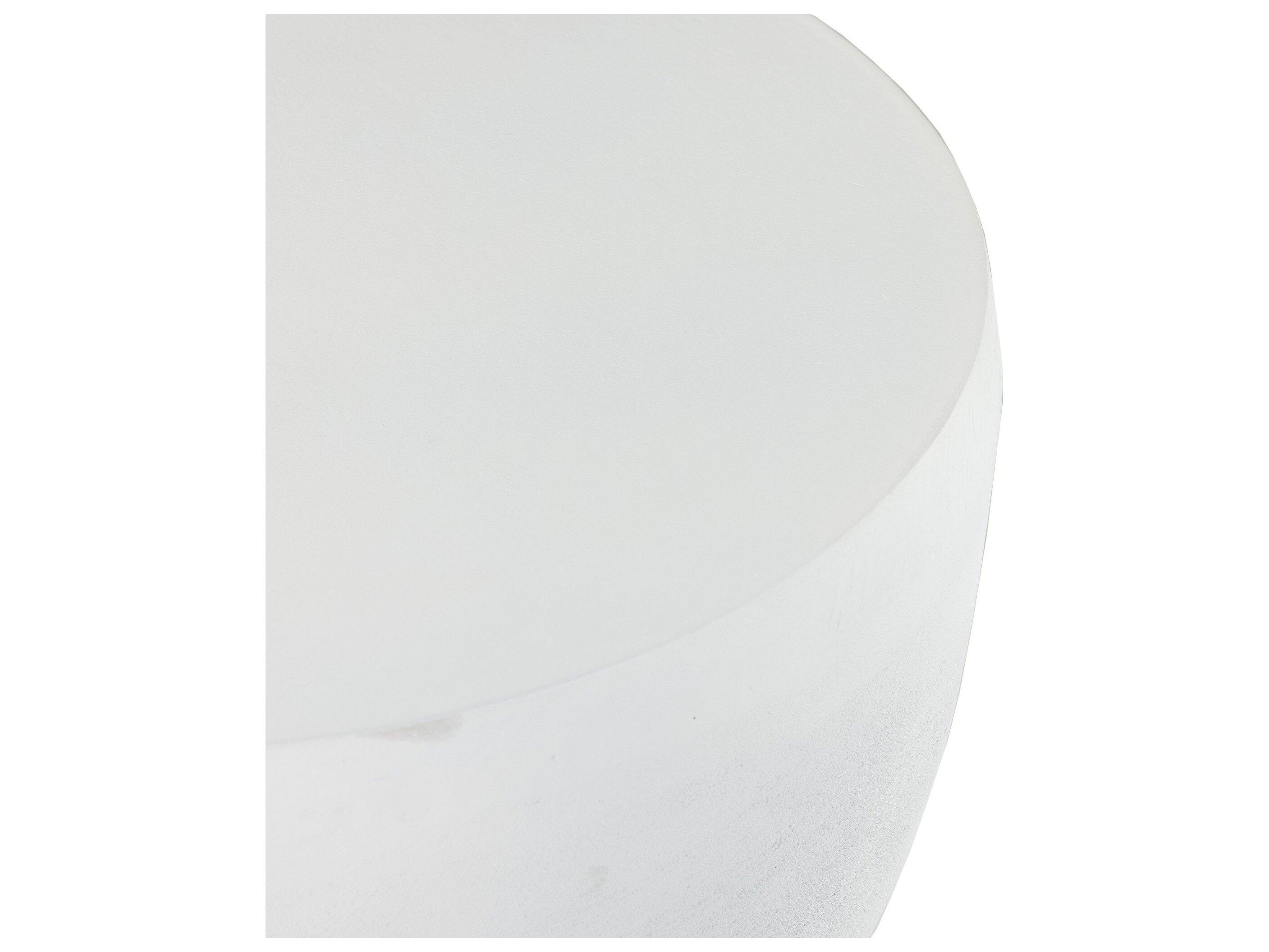 Four Hands Outdoor Marlow Matte White Cast Aluminum Round End Table