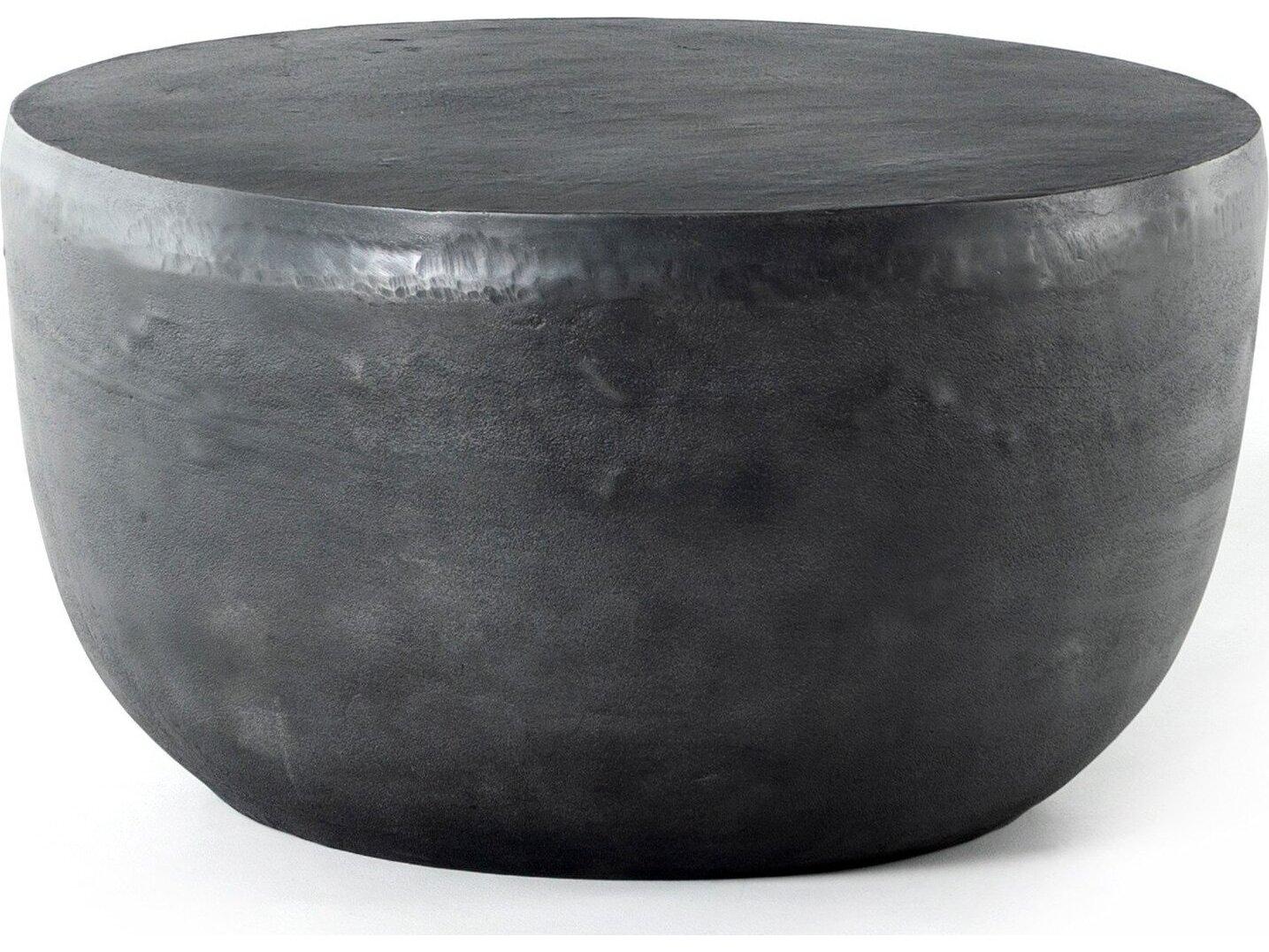 Four Hands Outdoor Marlow Aged Grey Aluminum Round End Table