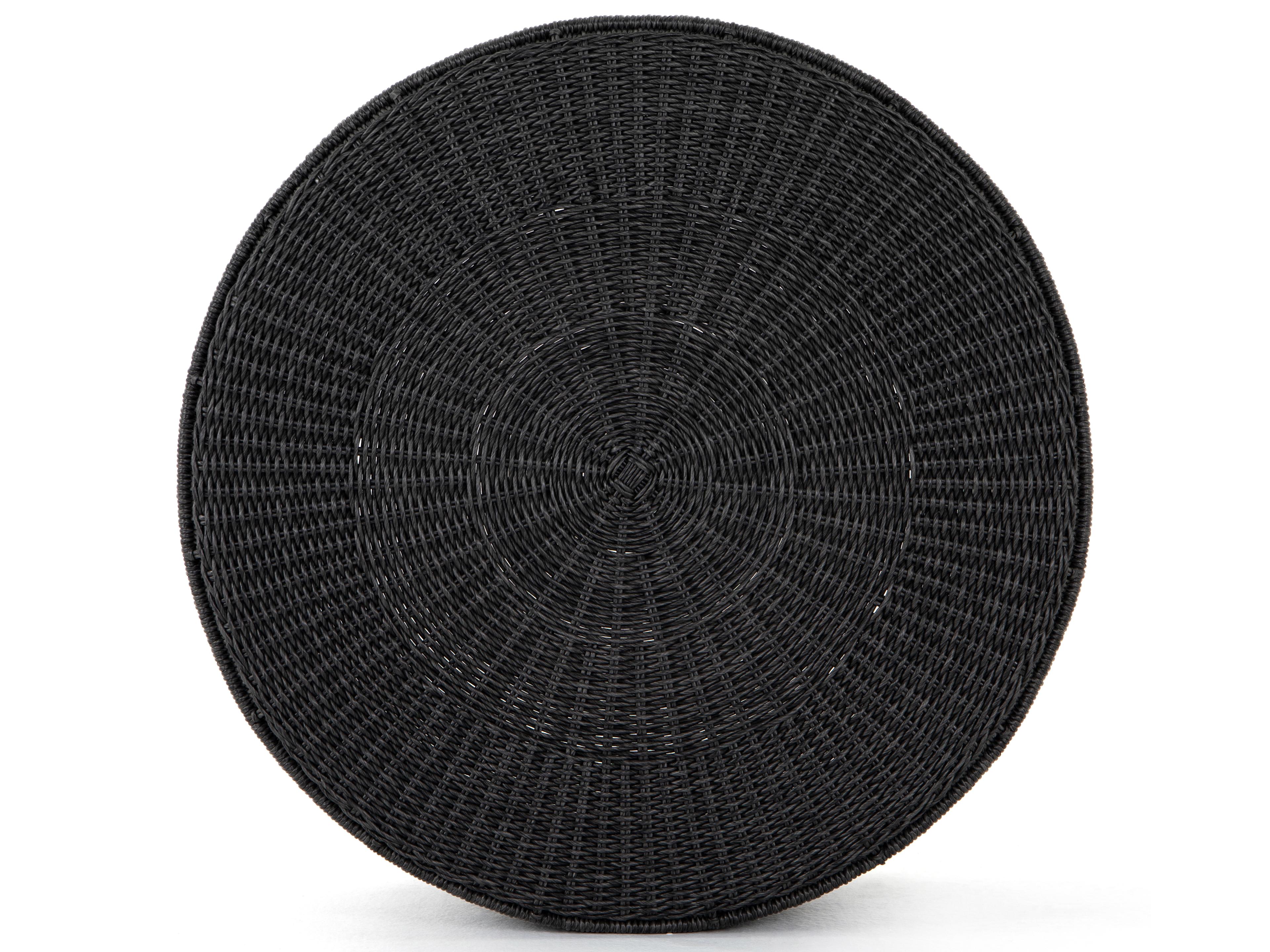 Four Hands Outdoor Grass Roots Vintage Coal Resin Round Coffee Table