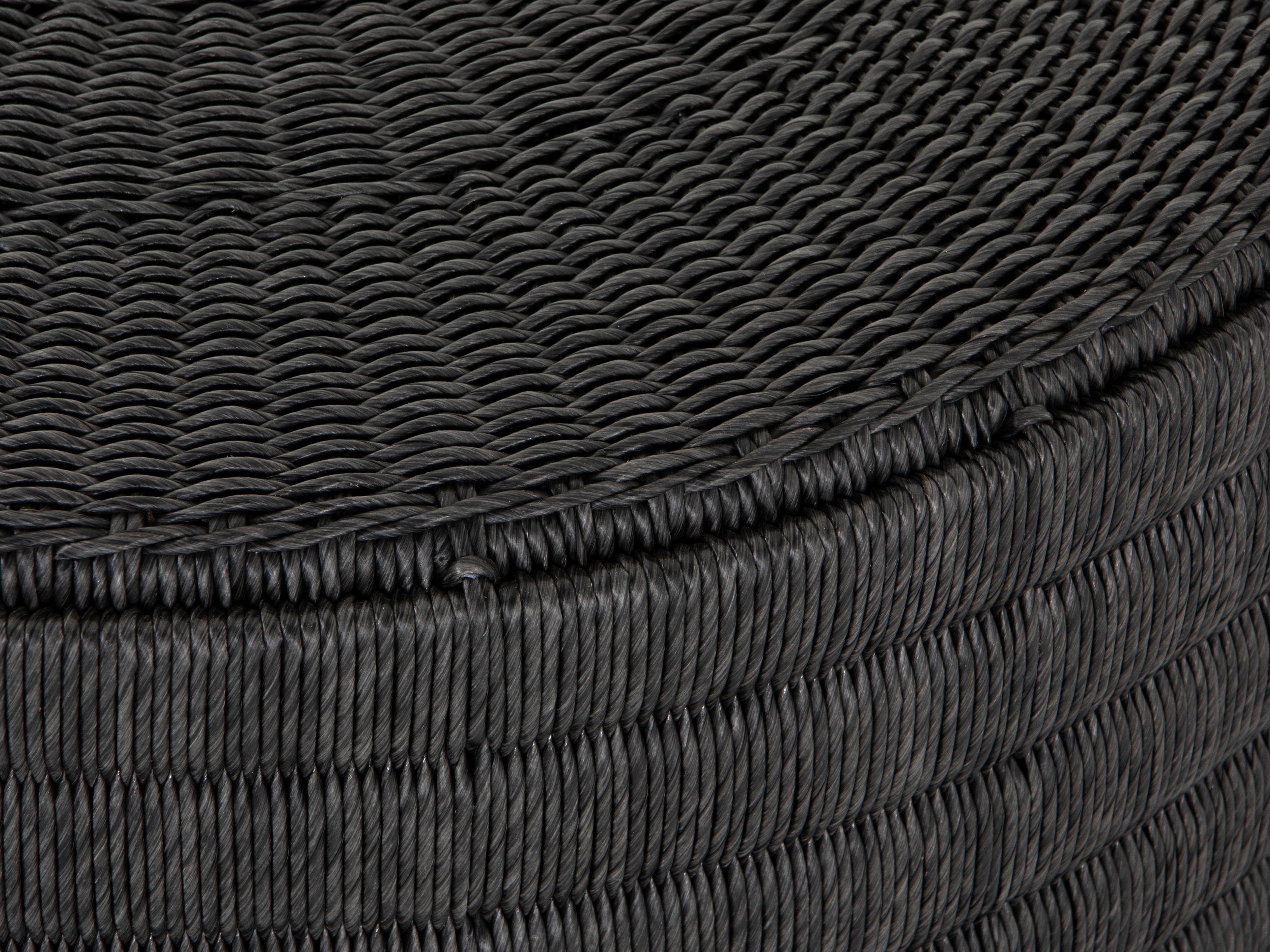 Four Hands Outdoor Grass Roots Vintage Coal Resin Round Coffee Table