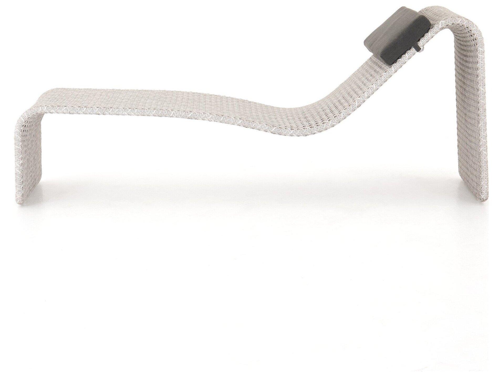 Four Hands Outdoor Grass Roots Brushed Grey Resin Chaise Lounge