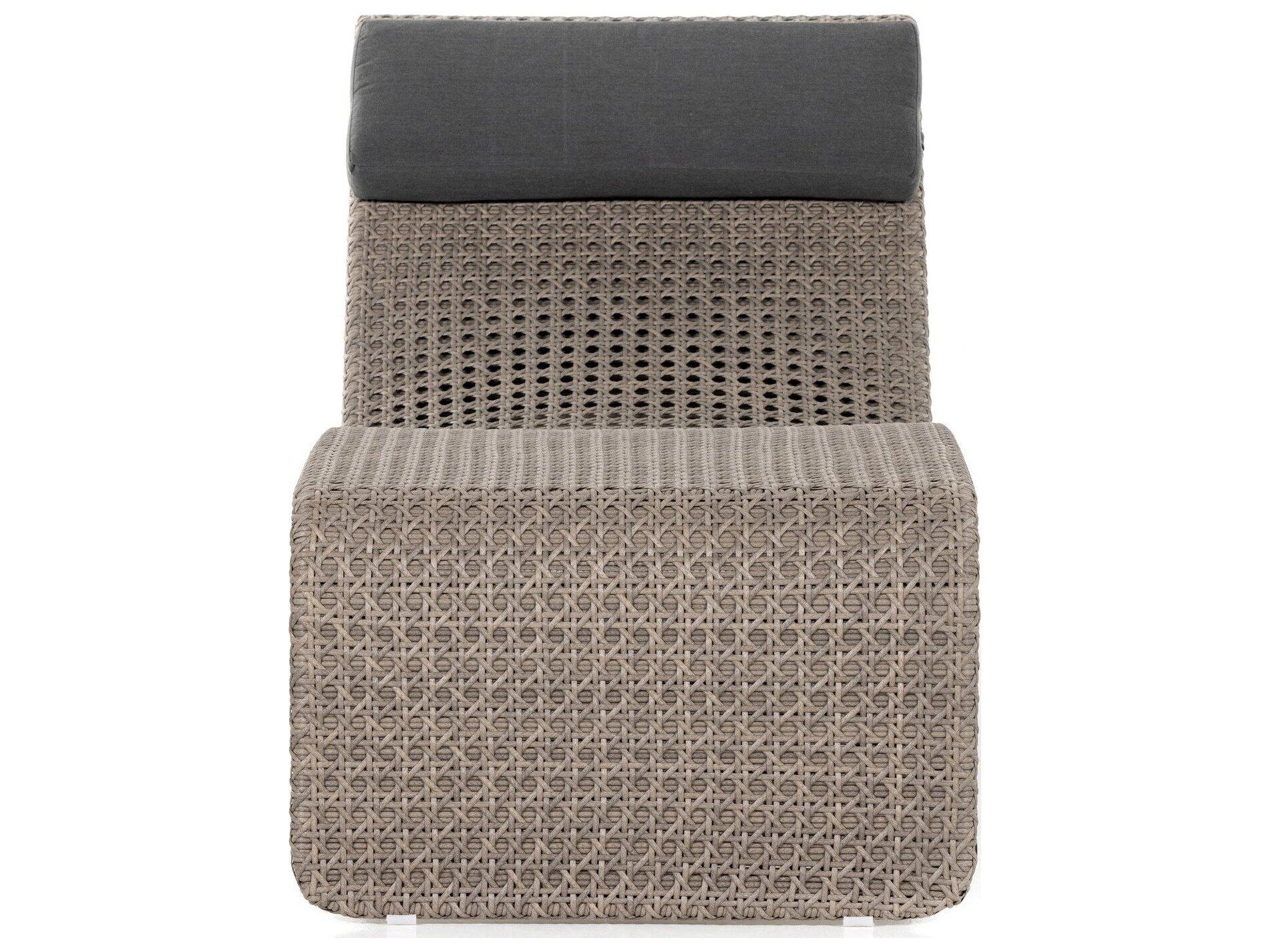 Four Hands Outdoor Grass Roots Weathered Brown Polypropylene Chaise Lounge