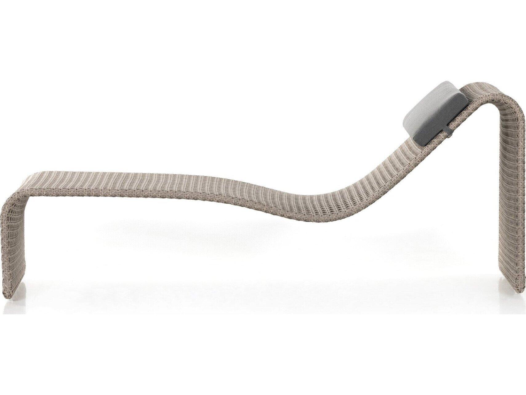 Four Hands Outdoor Grass Roots Weathered Brown Polypropylene Chaise Lounge