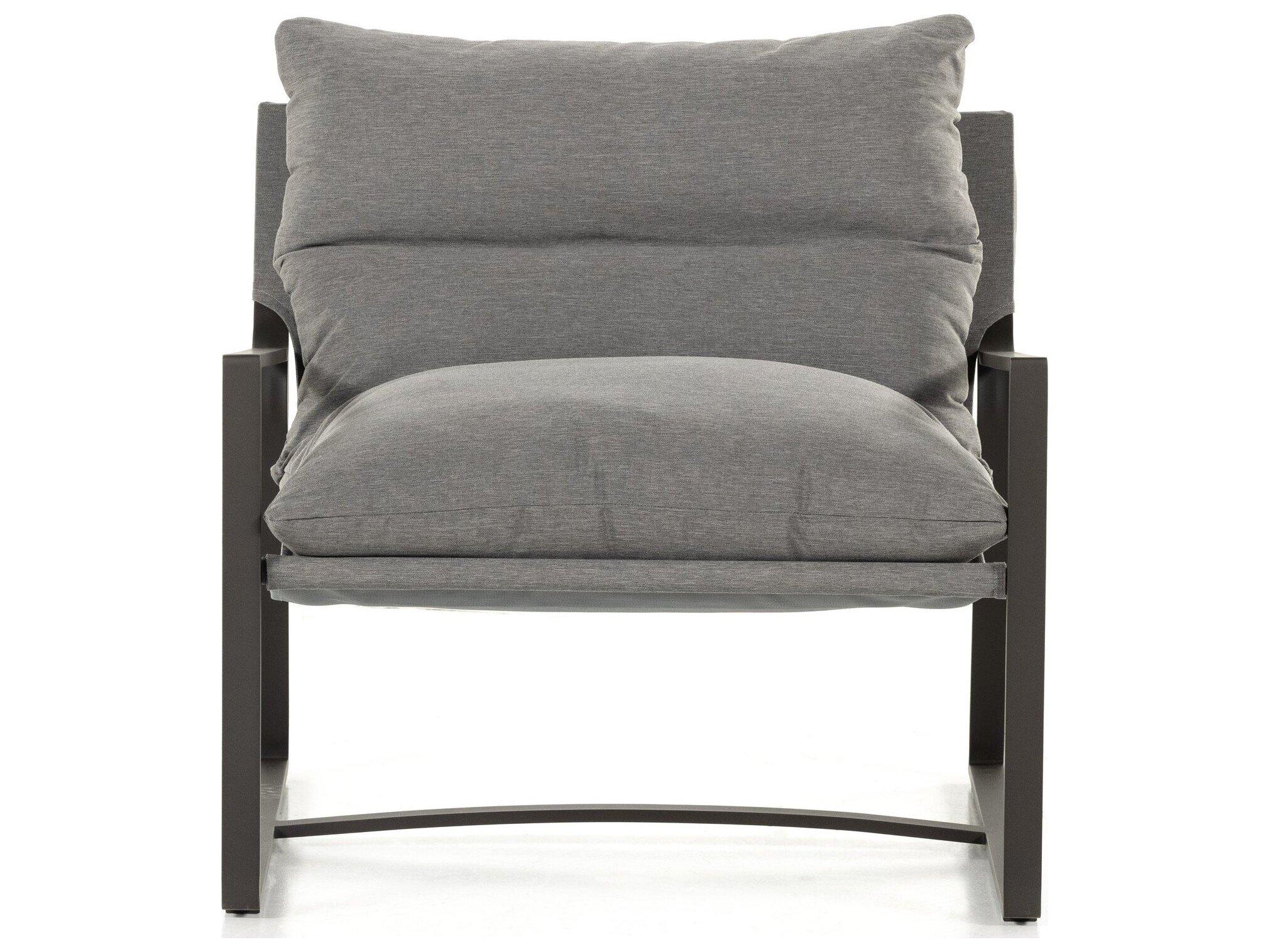 Four Hands Outdoor Solano Charcoal / Bronze Aluminum Fabric Sling Lounge Chair