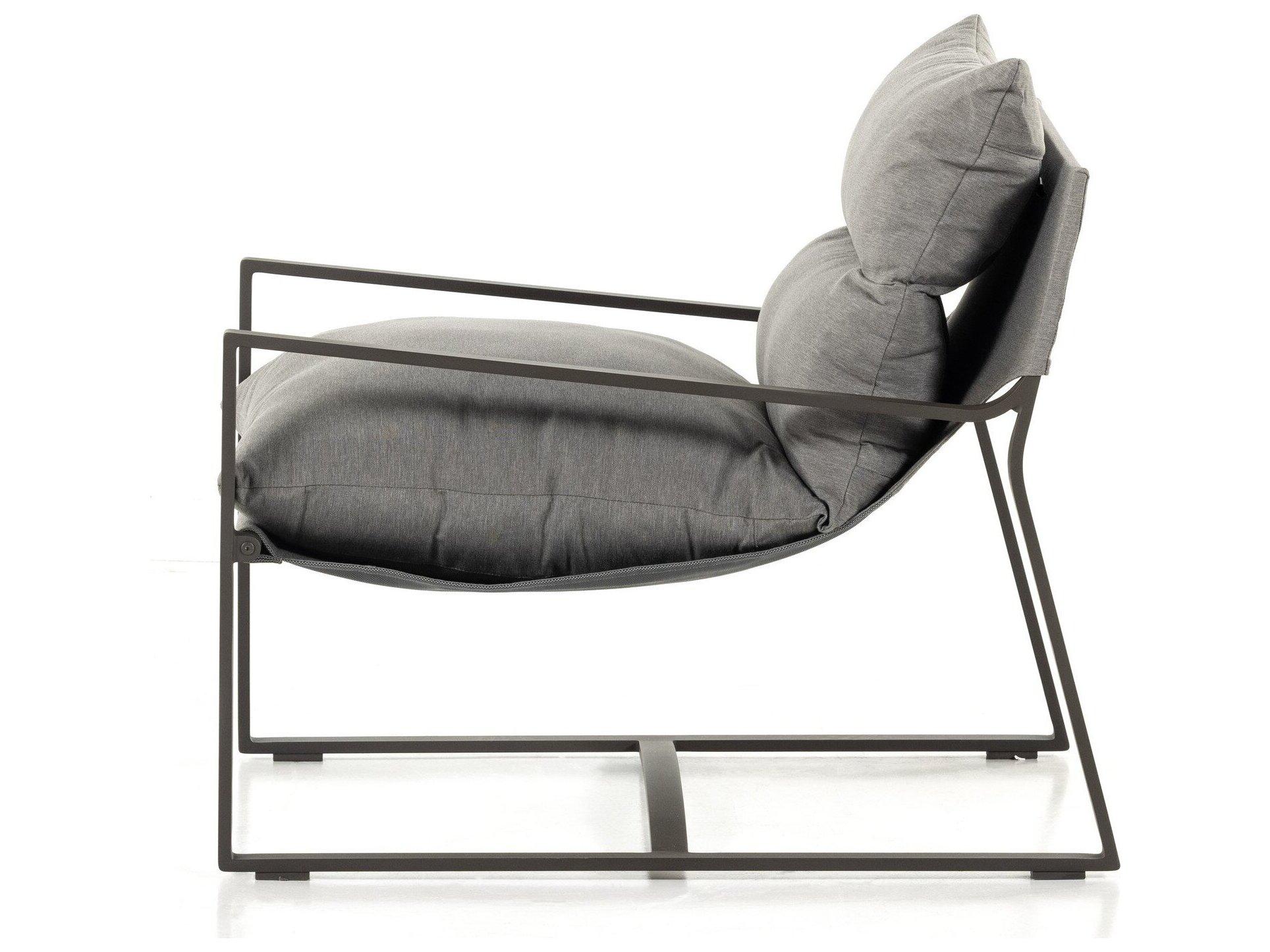 Four Hands Outdoor Solano Charcoal / Bronze Aluminum Fabric Sling Lounge Chair