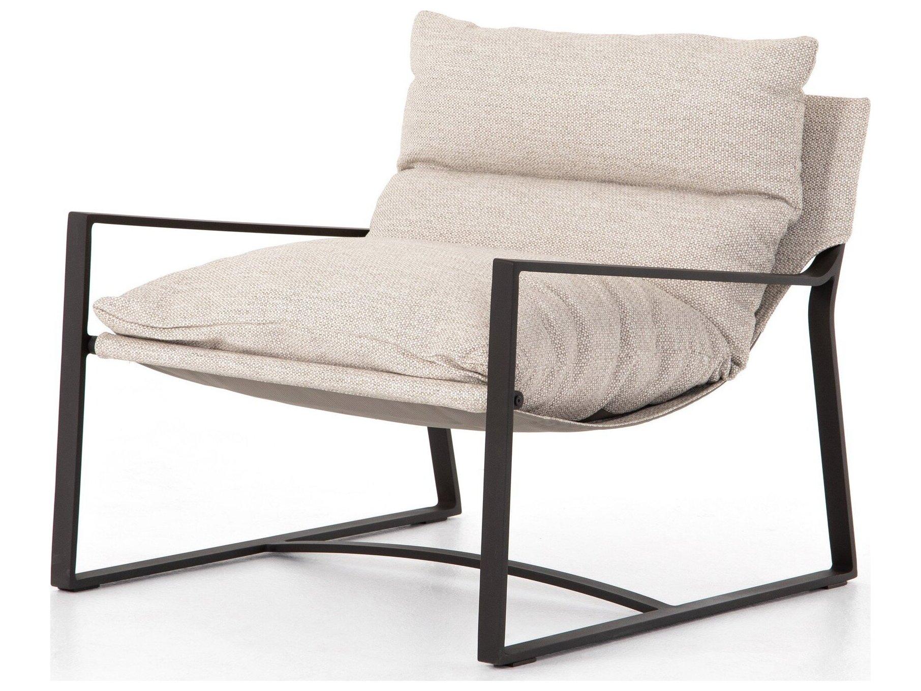 Four Hands Outdoor Solano Bronze Aluminum Lounge Chair with Faye Sand Cushion