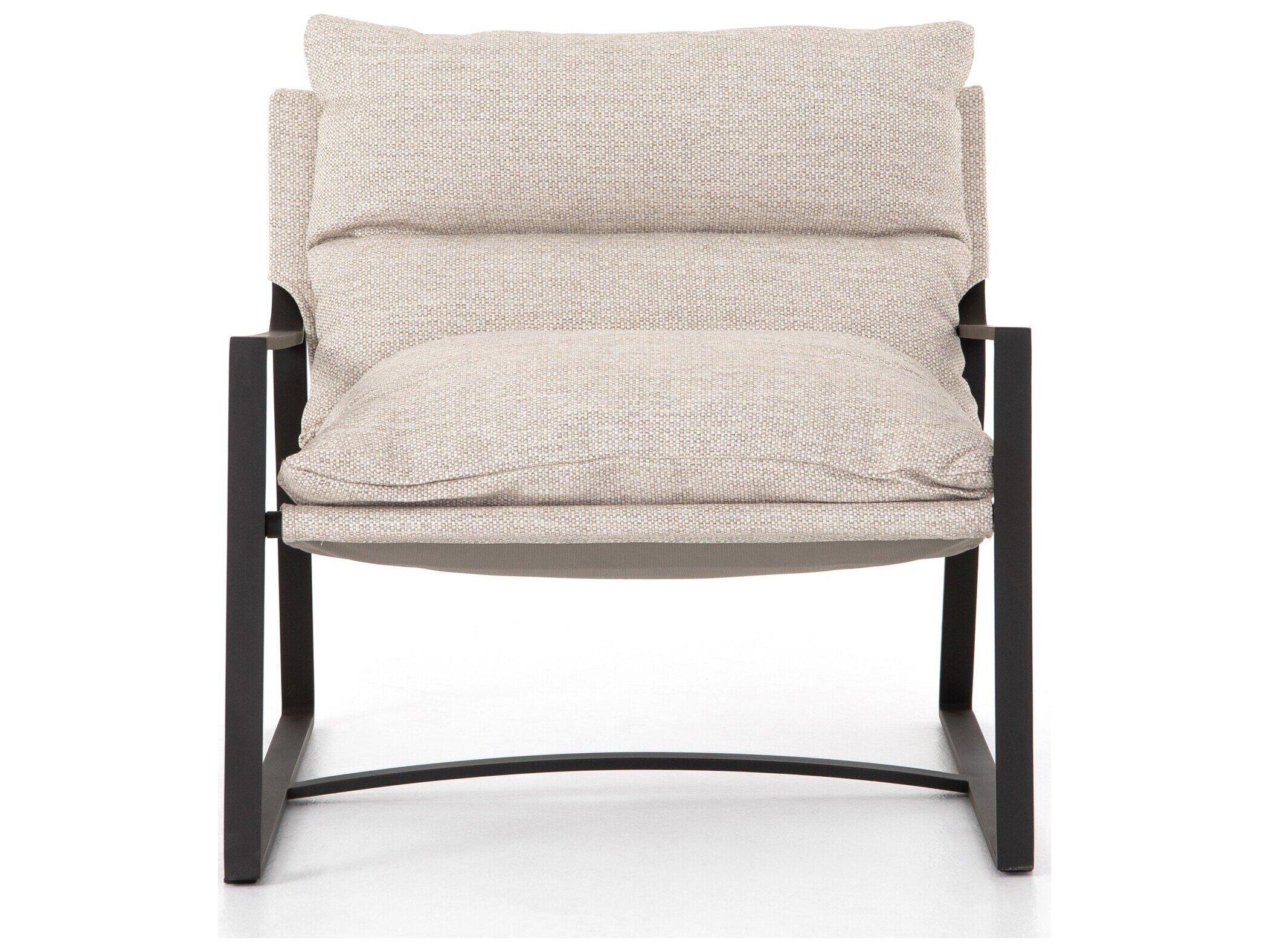 Four Hands Outdoor Solano Bronze Aluminum Lounge Chair with Faye Sand Cushion