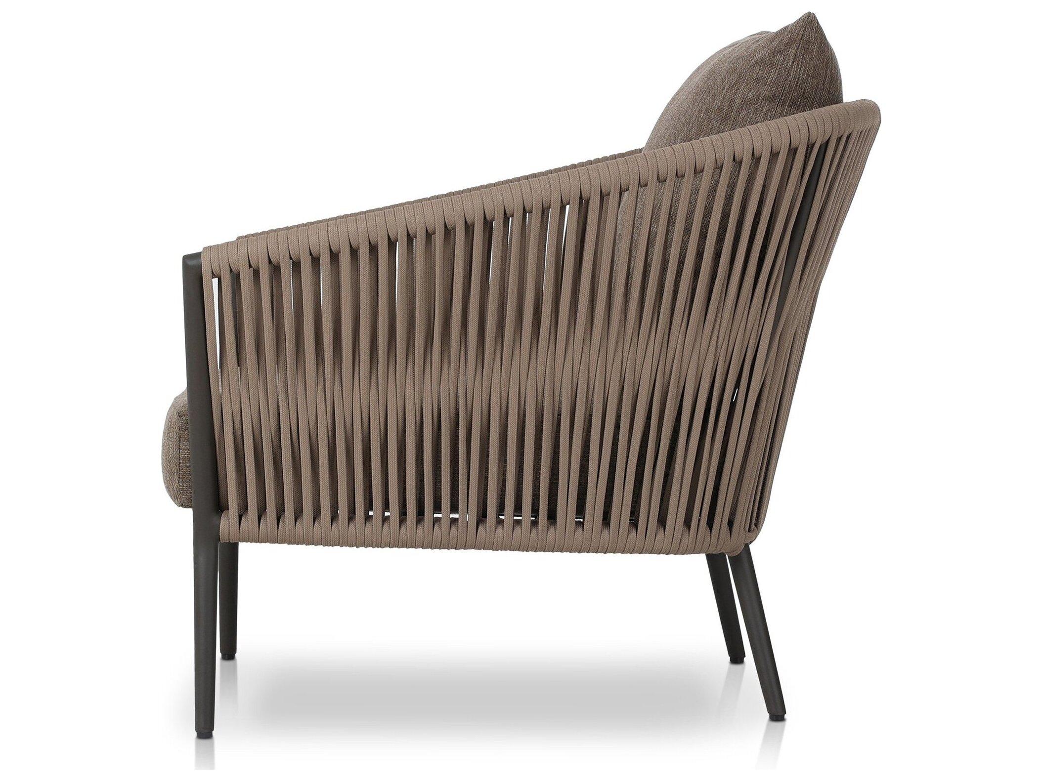 Four Hands Outdoor Solano Porto Bronze Aluminum Cushion Lounge Chair in Ellor Brown